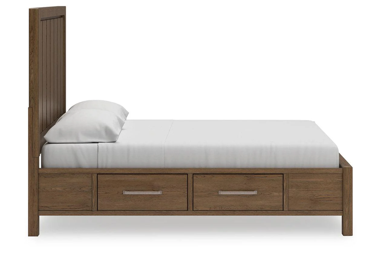 Cabalynn Light Brown California King Panel Bed with Storage - Image 8