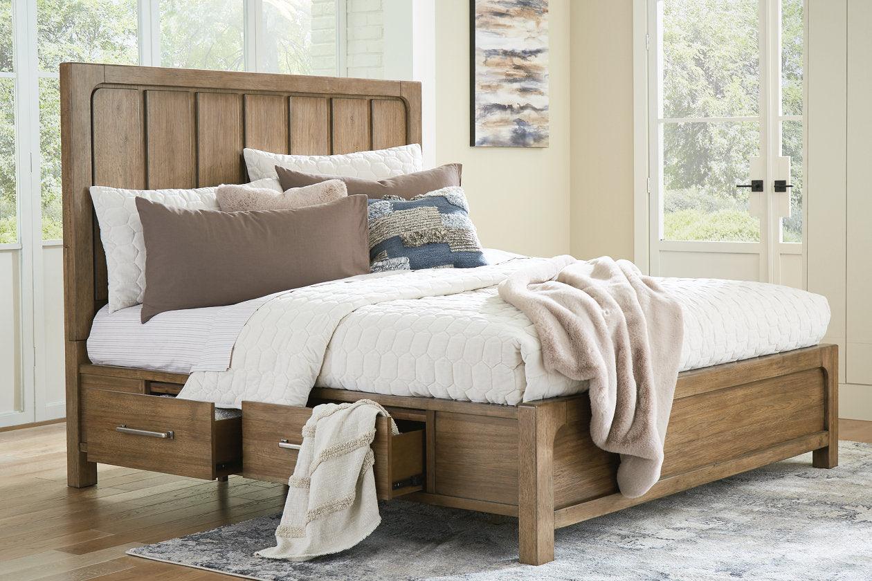Cabalynn Light Brown California King Panel Bed with Storage - Image 9