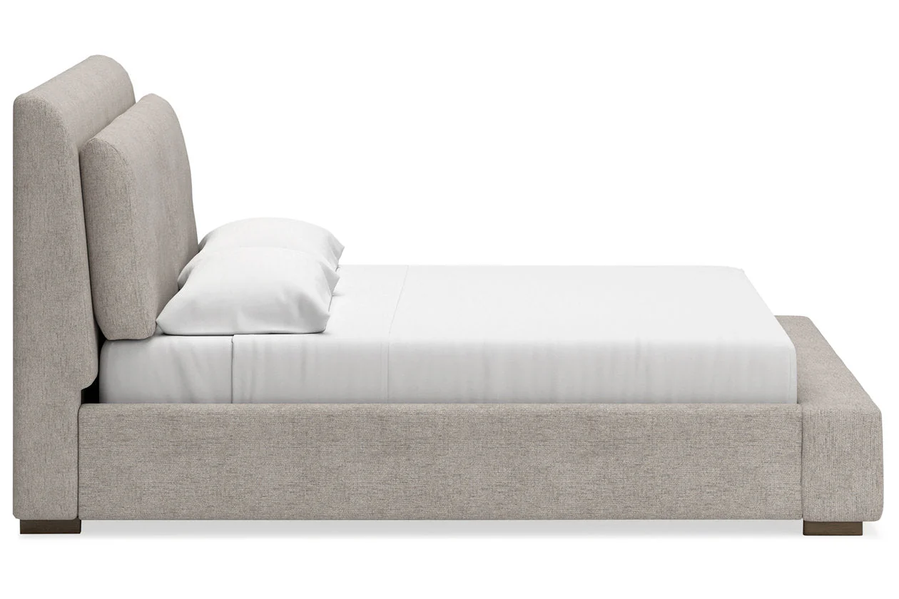 Cabalynn Light Brown California King Upholstered Platform Bed - Image 6