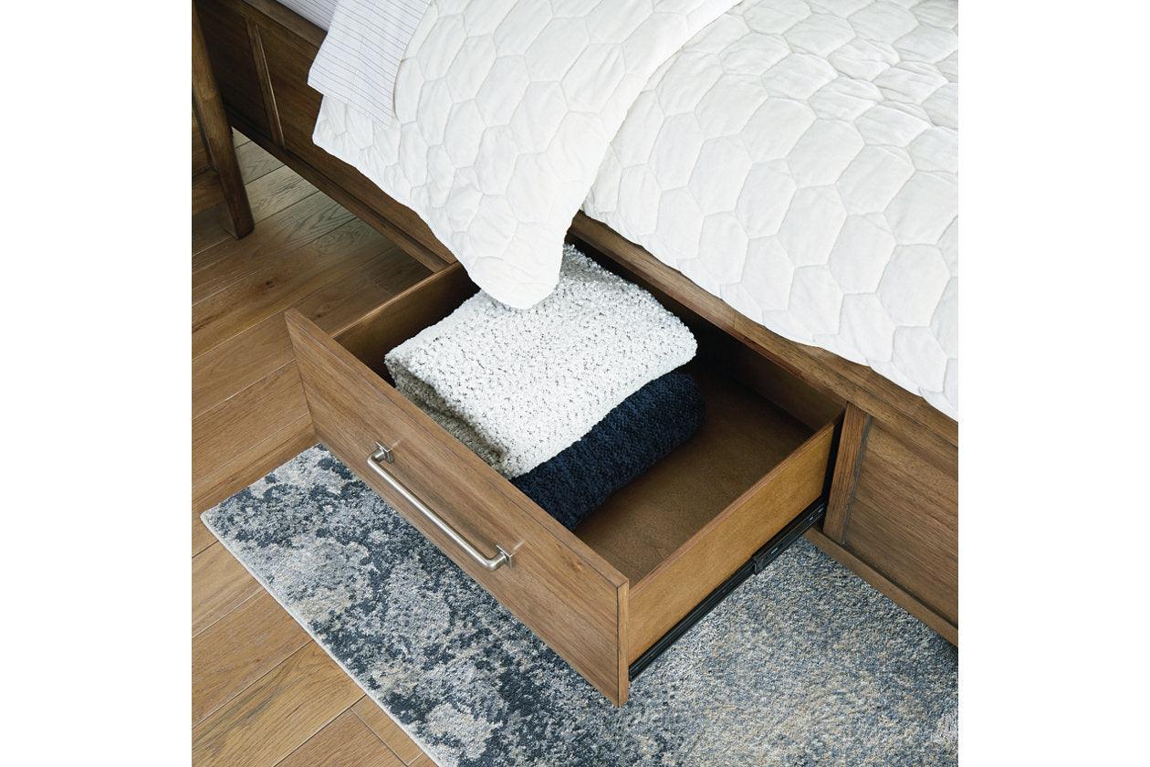 Cabalynn Light Brown King Panel Bed with Storage - Image 10