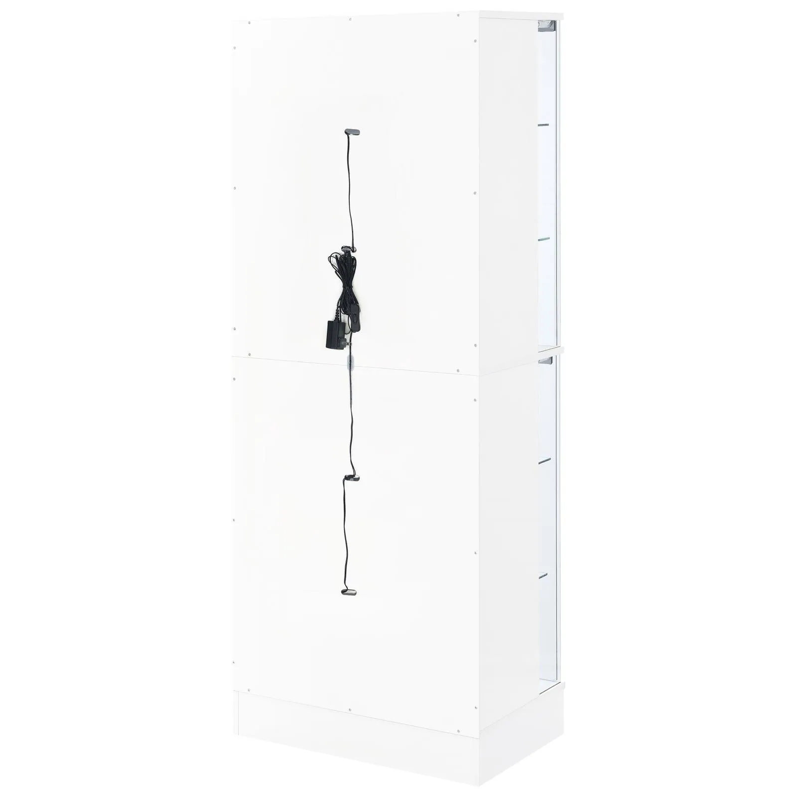 Cabra Display Case Curio Cabinet with Glass Shelves and LED Lighting White High Gloss - Image 10