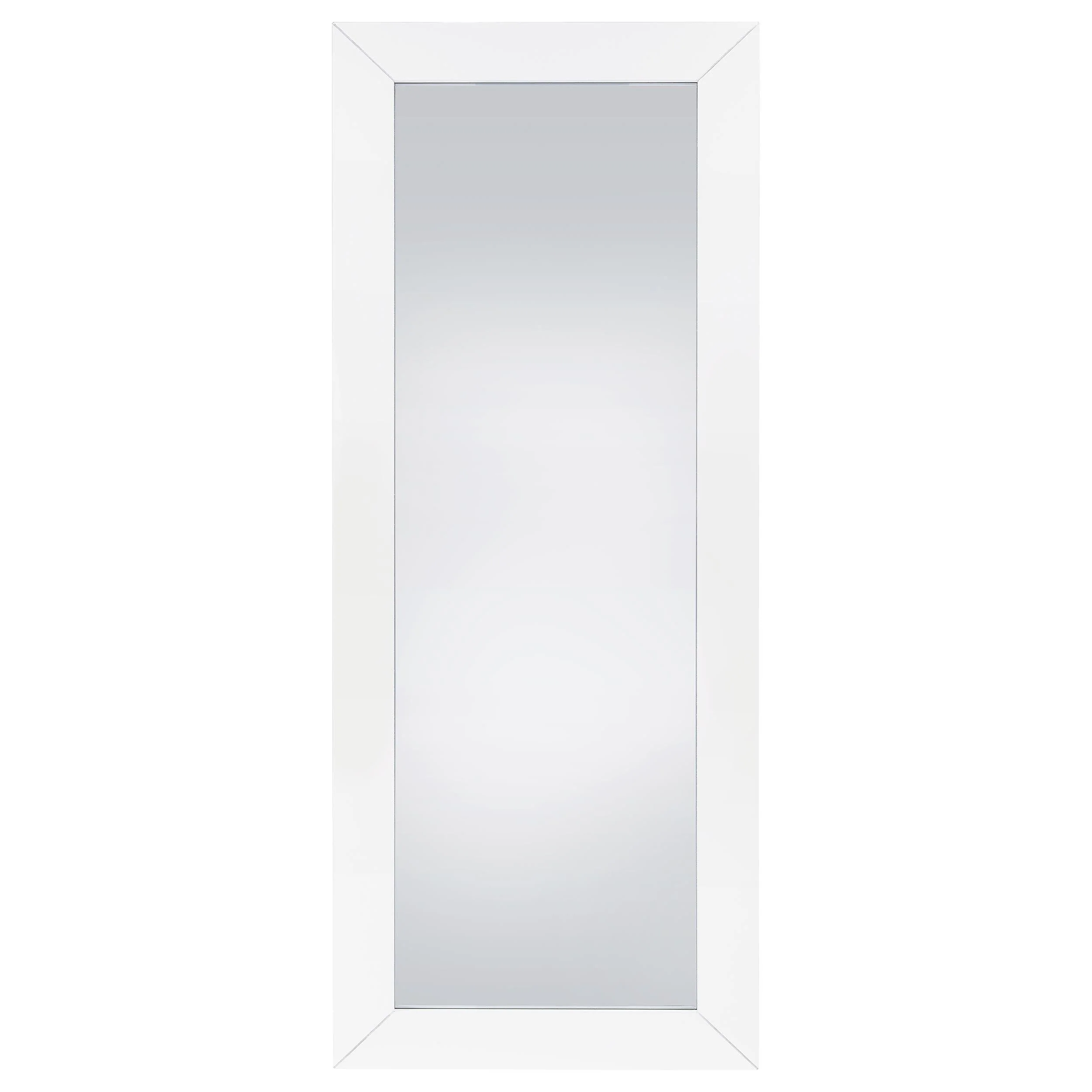 Cadence White Tempered Glass High Gloss Full Length Standing Mirror - Image 3