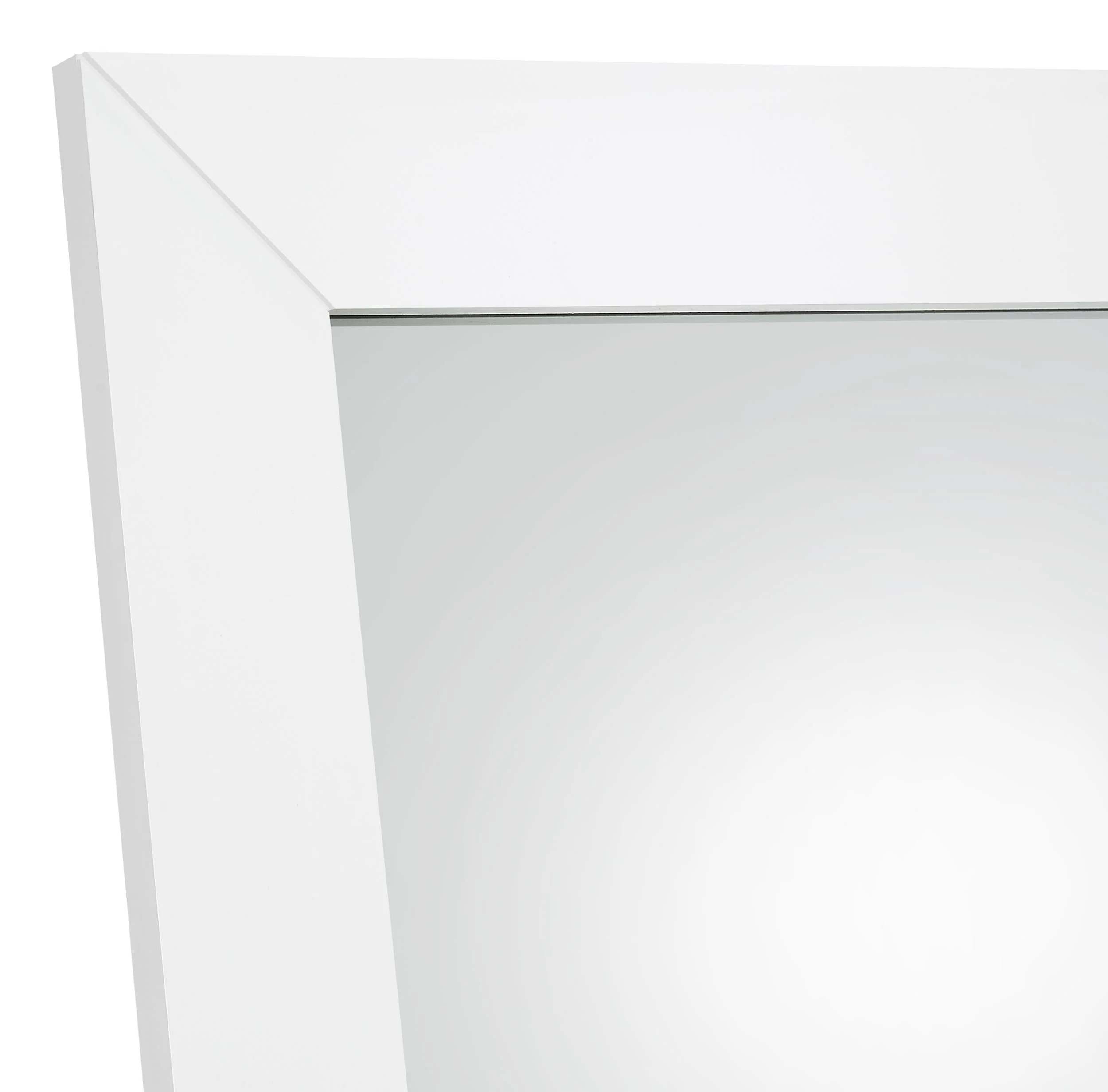 Cadence White Tempered Glass High Gloss Full Length Standing Mirror - Image 5