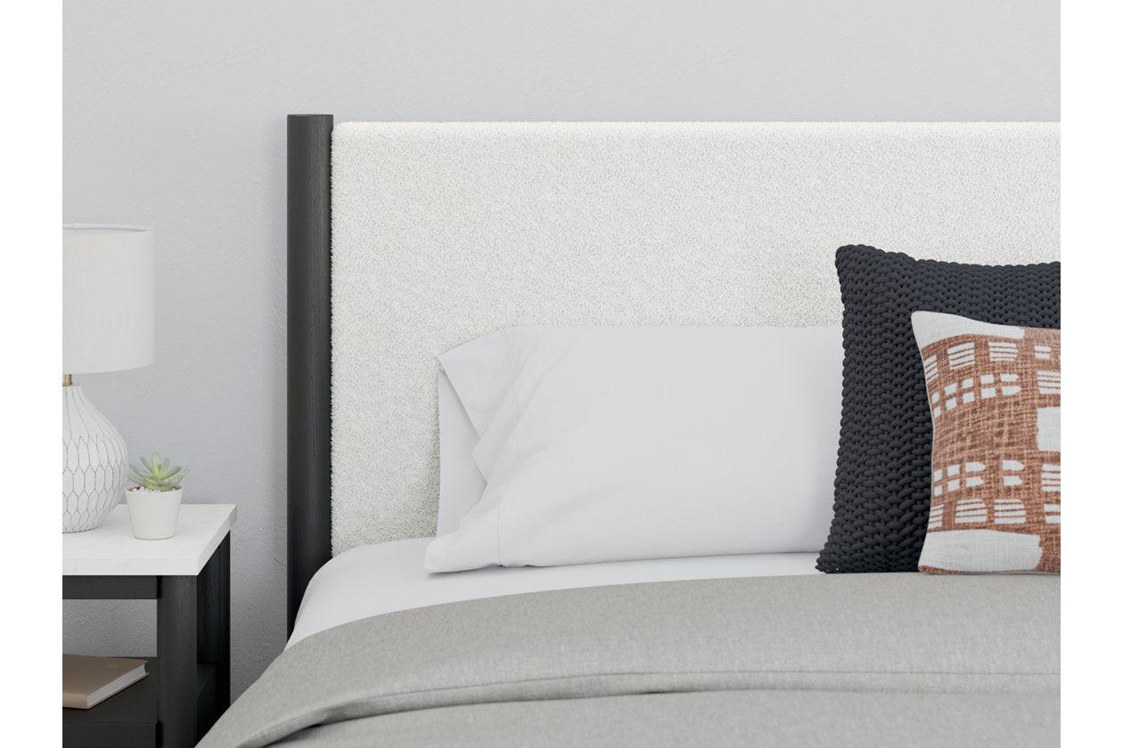 Cadmori Black/White King Upholstered Panel Bed - Image 8
