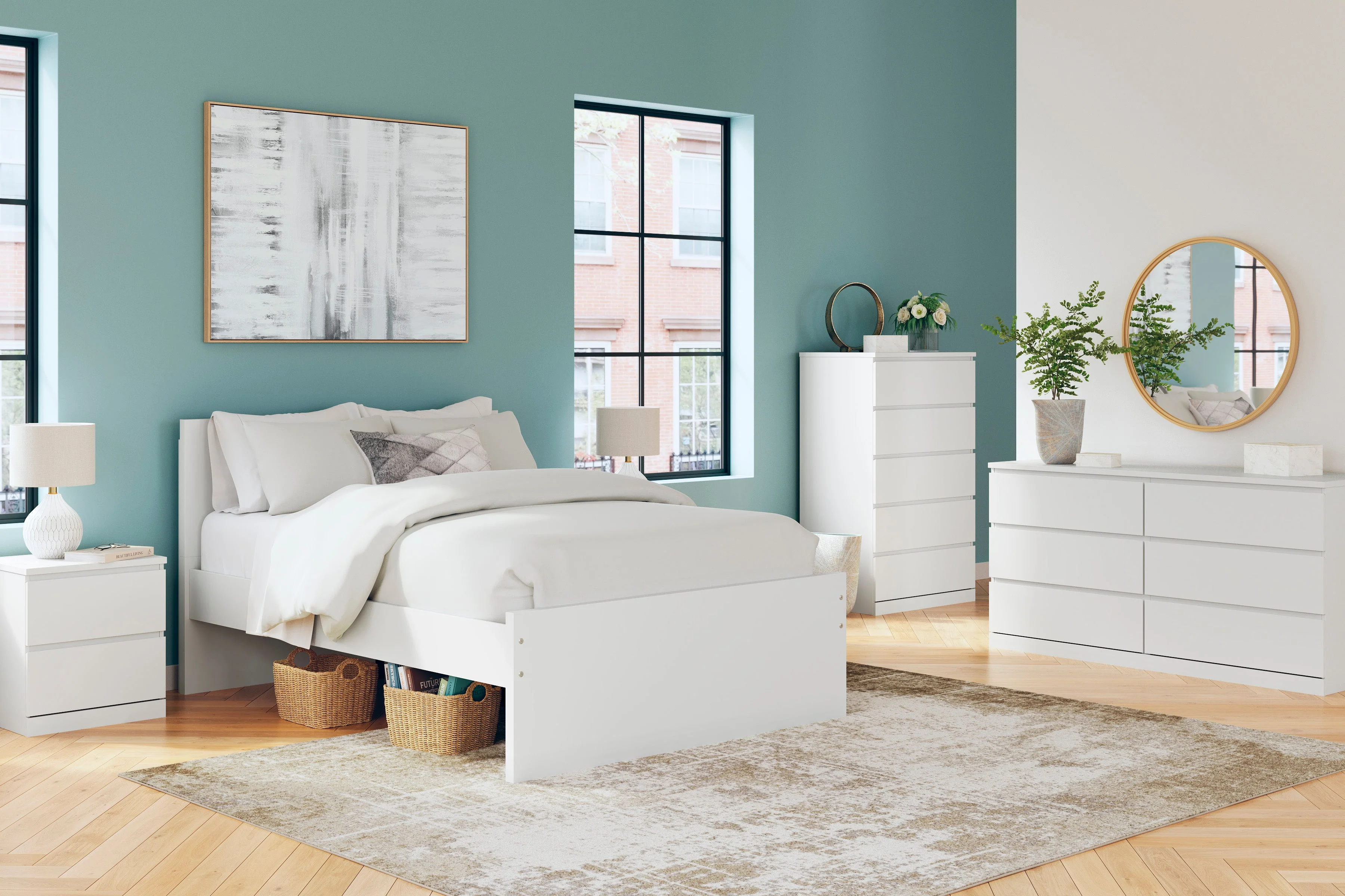 Cadmori Black/White Upholstered Platform Bedroom Set - Image 31
