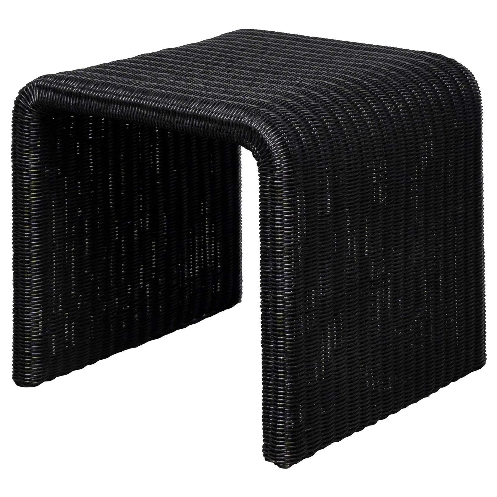 Cahya Black Woven Rattan Sqaure End Table - Image 3
