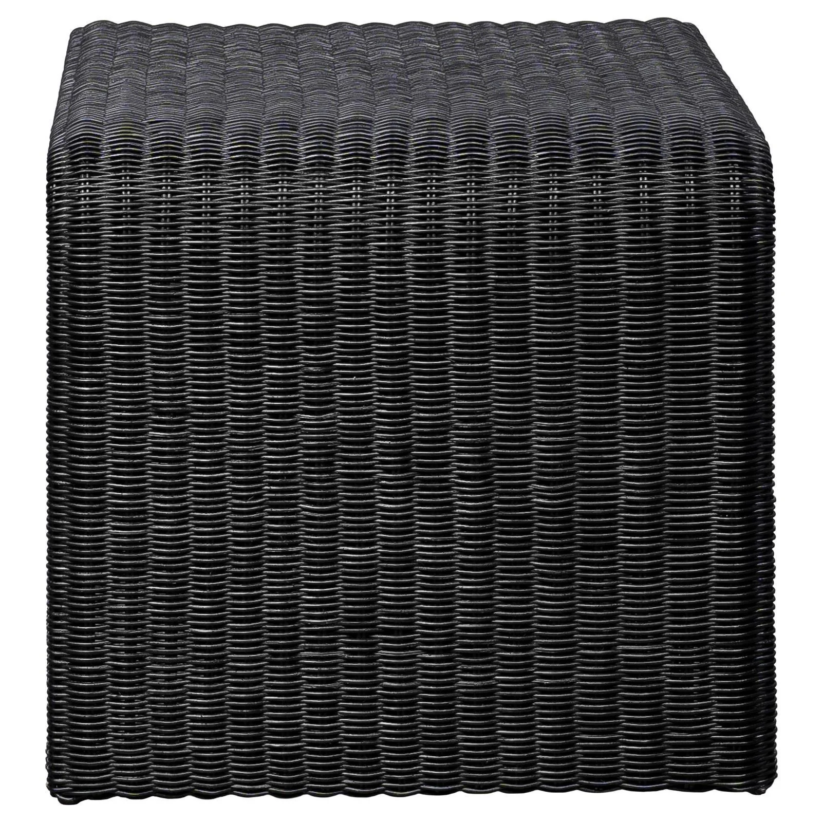 Cahya Black Woven Rattan Sqaure End Table - Image 4