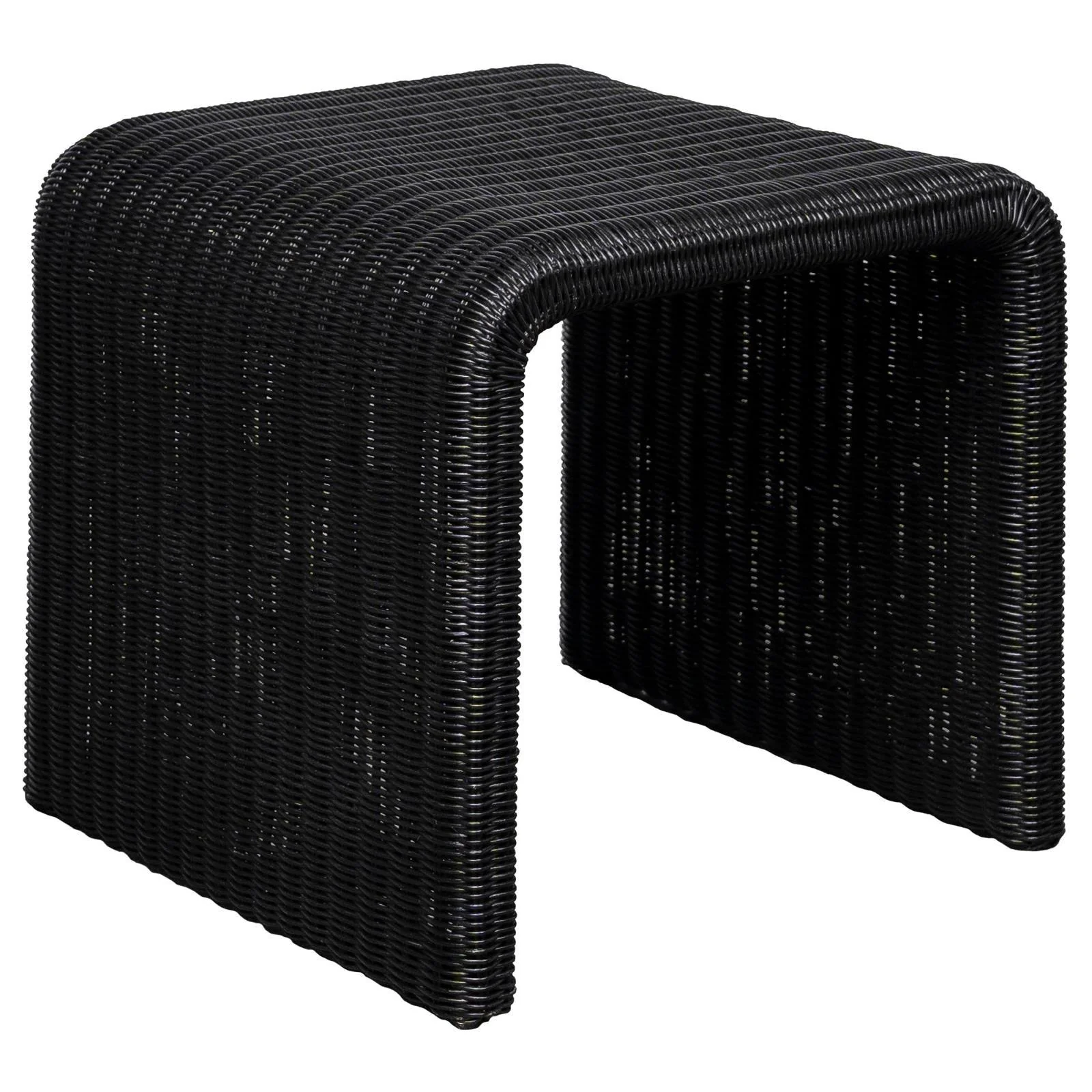 Cahya Black Woven Rattan Sqaure End Table - Image 7