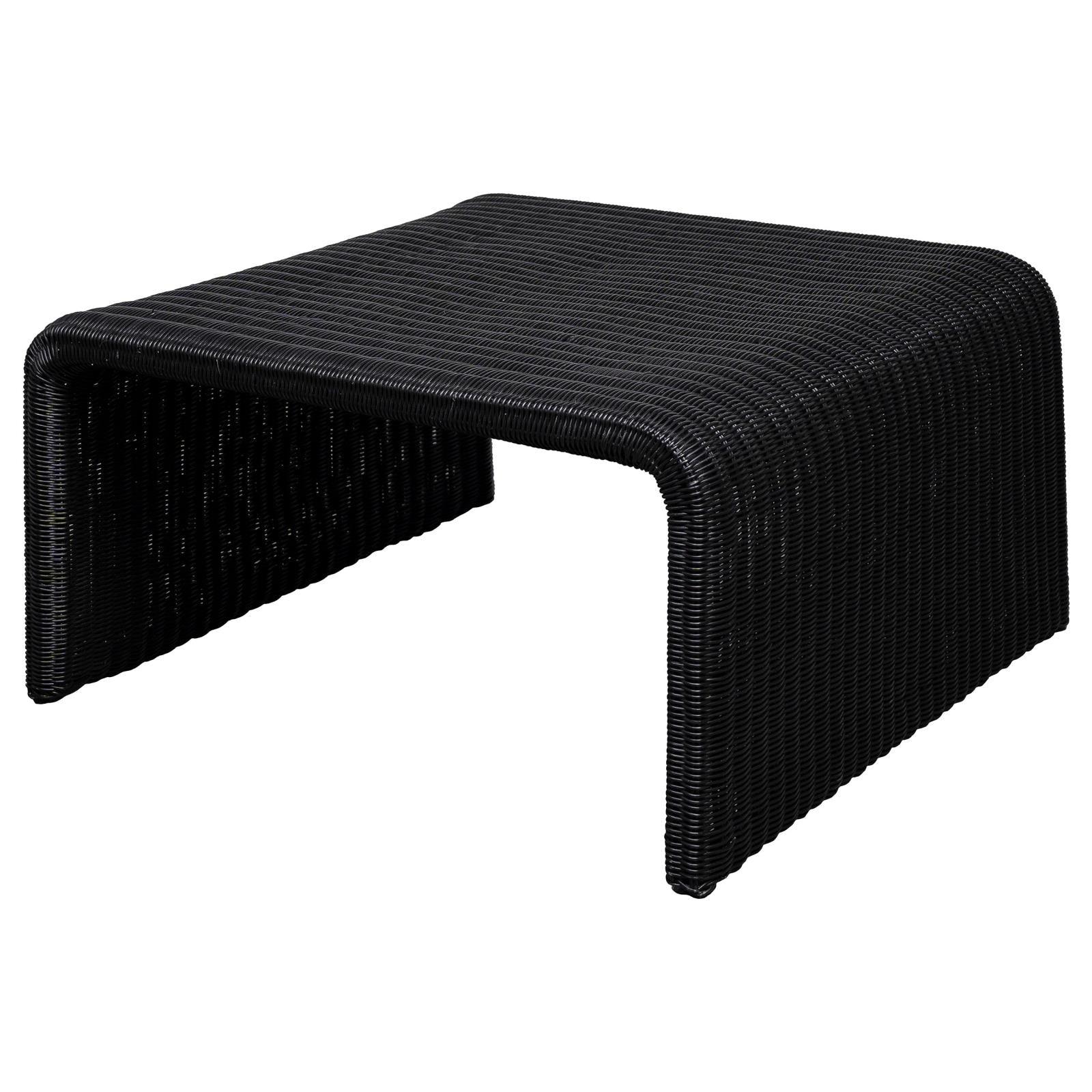 Cahya Woven Rattan Sqaure Coffee Table Black - Image 3