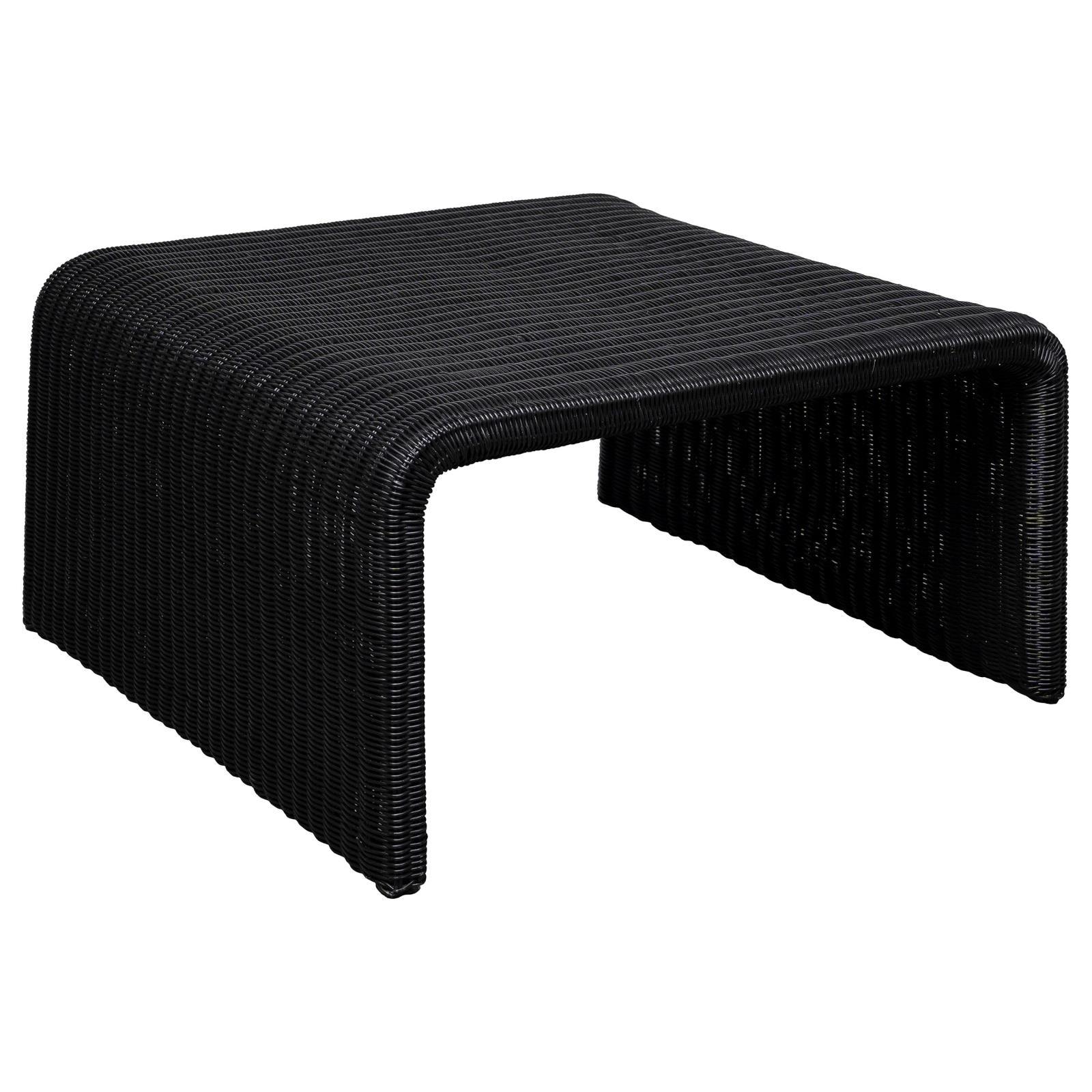 Cahya Woven Rattan Sqaure Coffee Table Black - Image 5