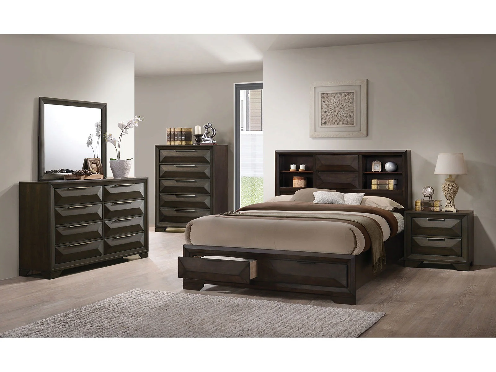 Caistor Espresso Queen 4-Piece Bedroom Set