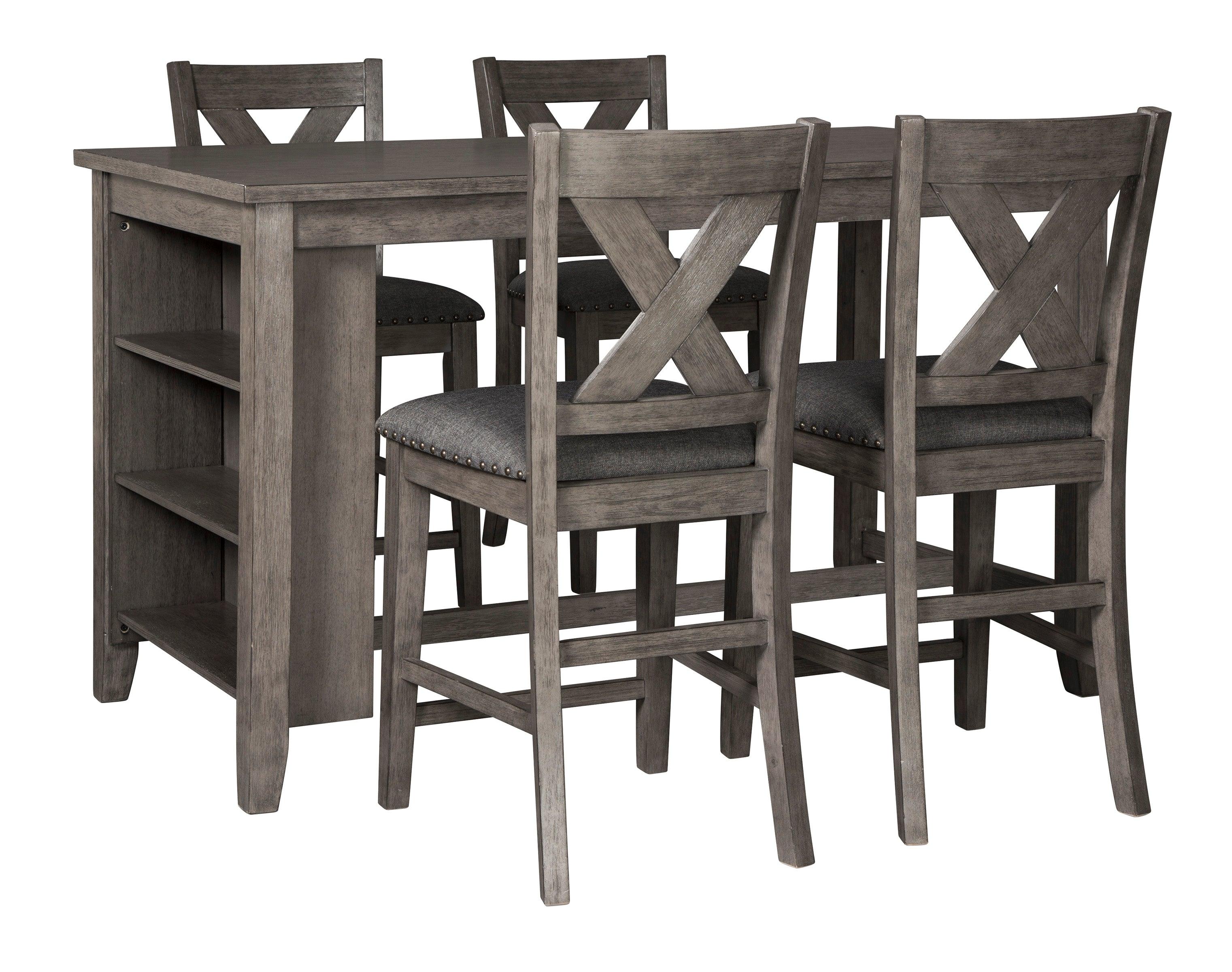 Caitbrook Gray Counter Height Dining Table and 4 Barstools - Image 4