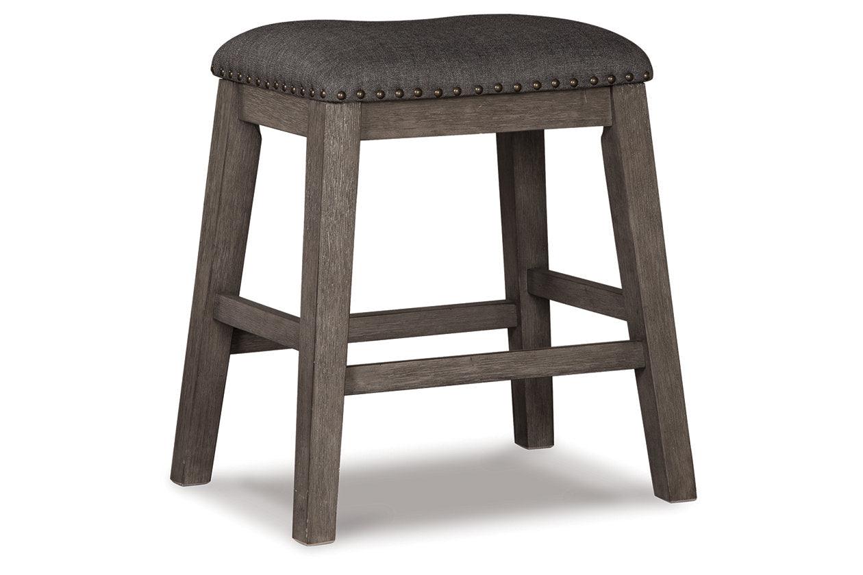 Caitbrook Gray Counter Height Upholstered Barstool, Set of 2