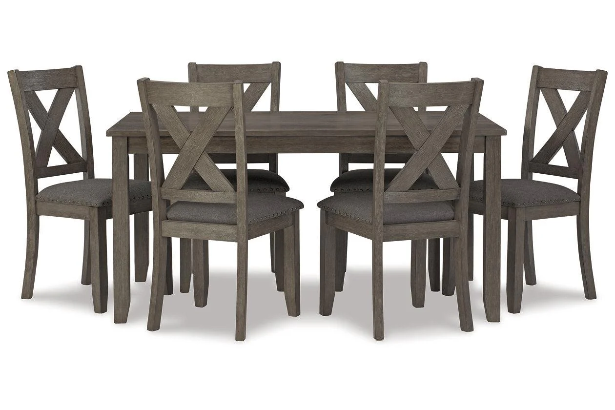 Caitbrook Gray Dining Table and 6 Chairs - Image 2