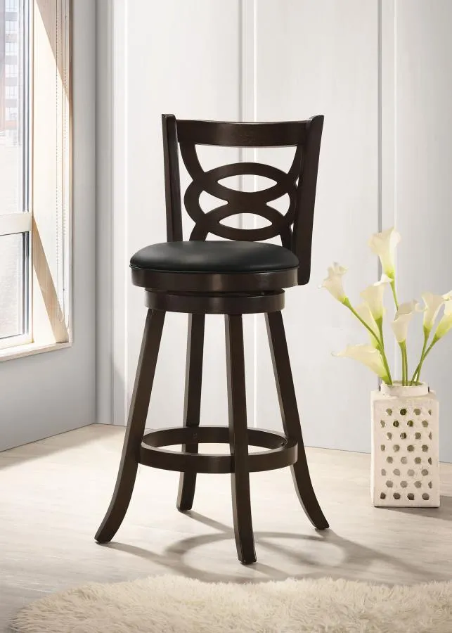 Calecita Cappuccino Swivel Bar Stools with Upholstered Seat, Set of 2 - Image 3