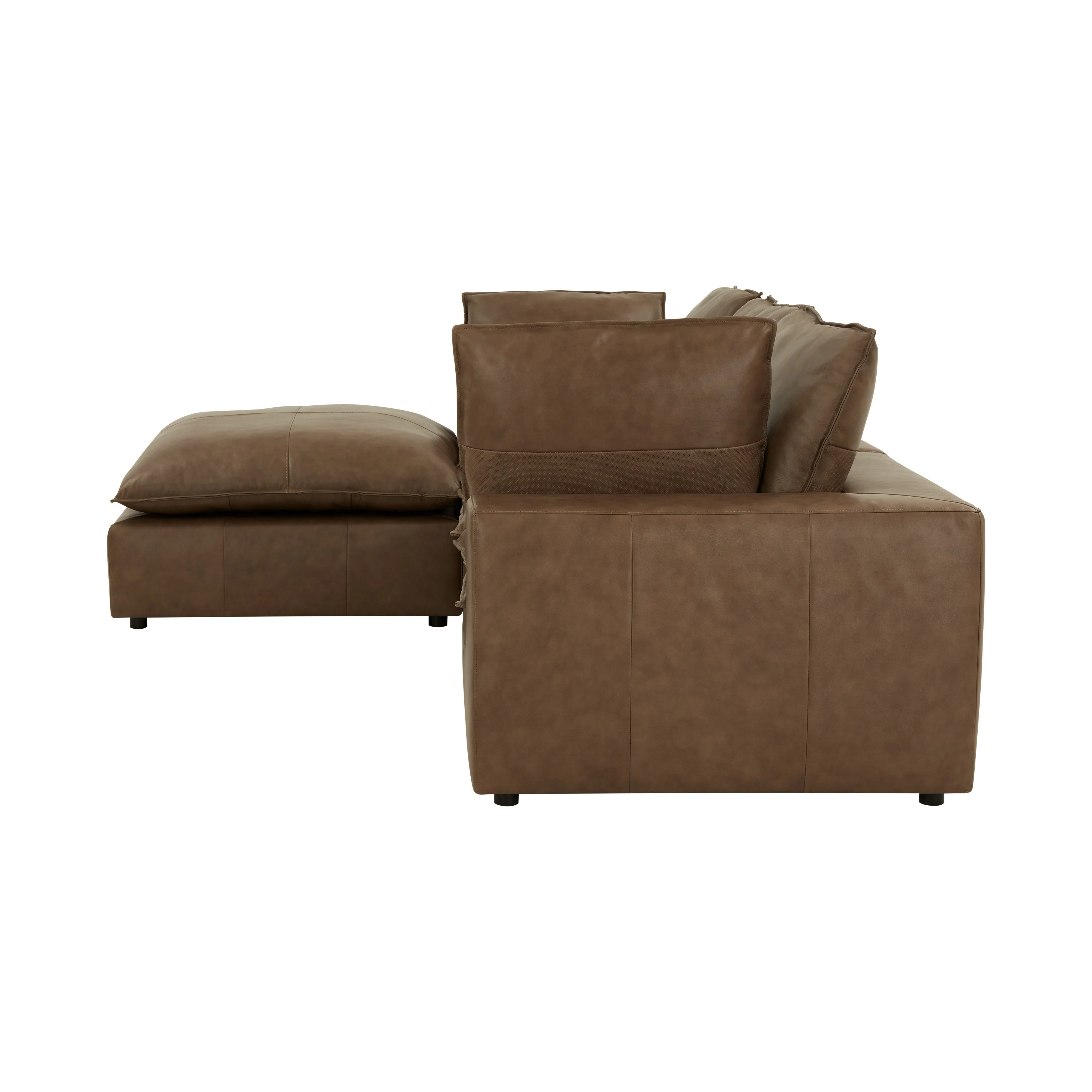 Cali 4-Piece Brown Leather Modular Sectional - Image 4