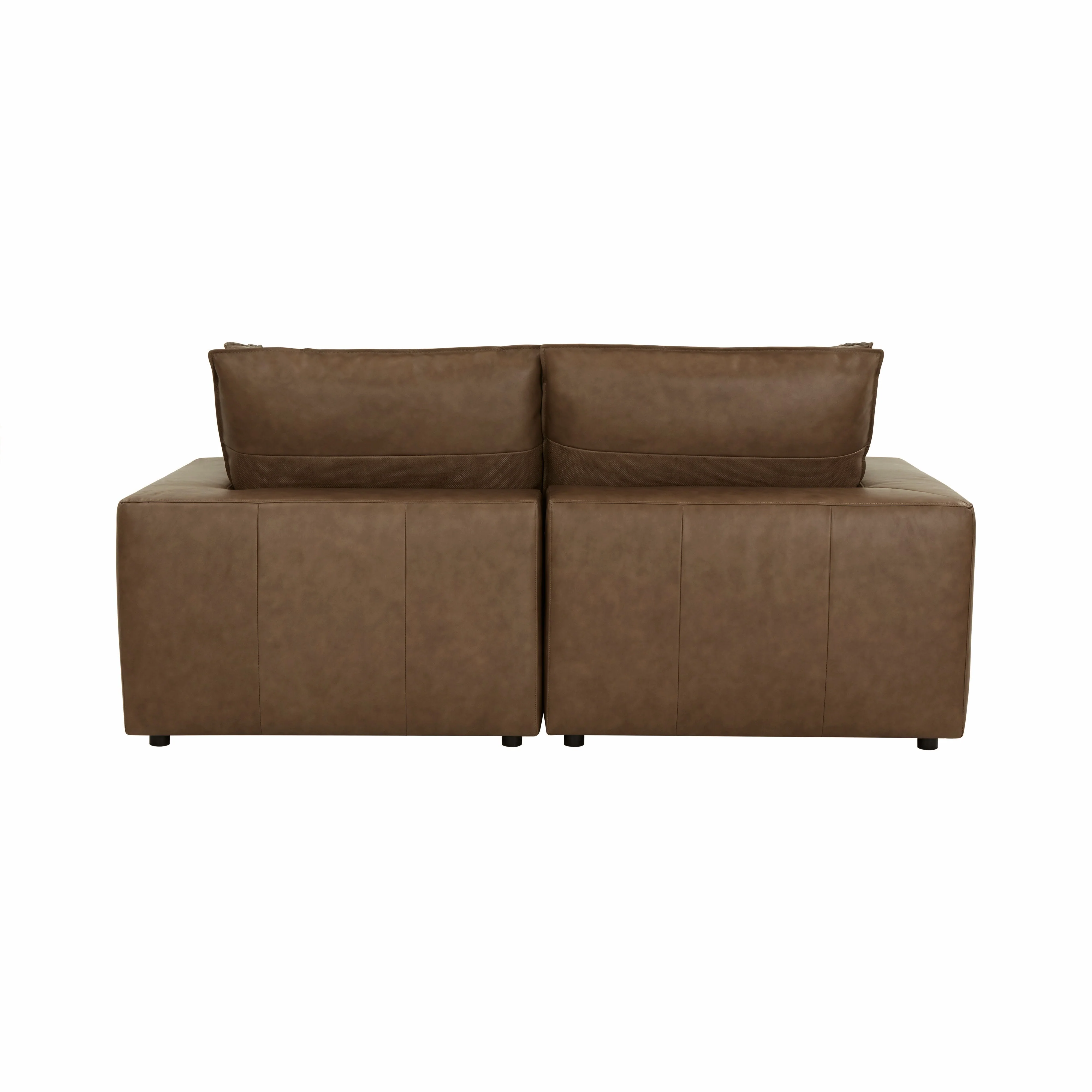Cali 80" Brown Leather Modular Loveseat - Image 5