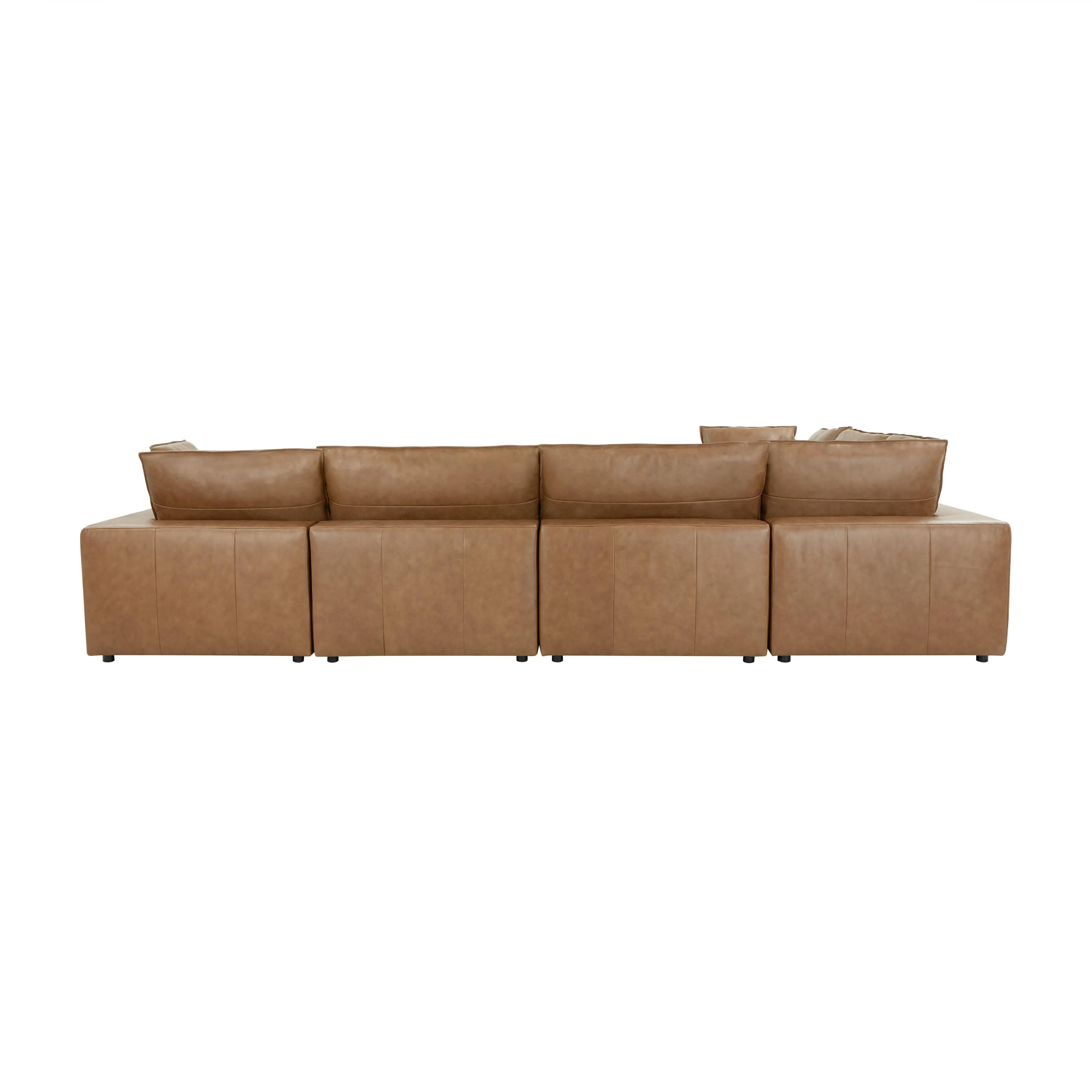 Cali Brown Leather Modular 7-Piece Large Chaise Sectional - Image 5