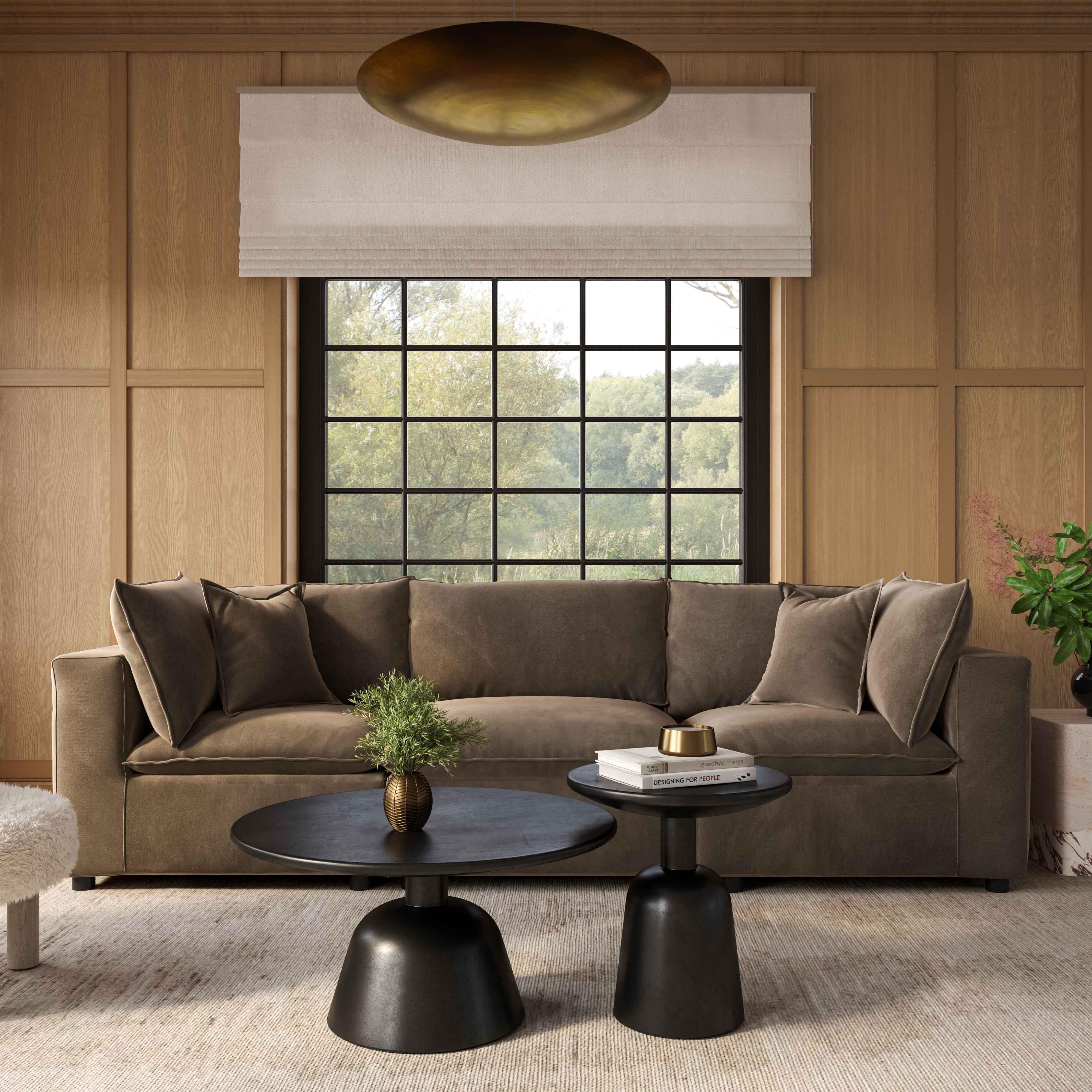 Cali Chocolate Brown Performance Velvet Modular Sofa - Image 6