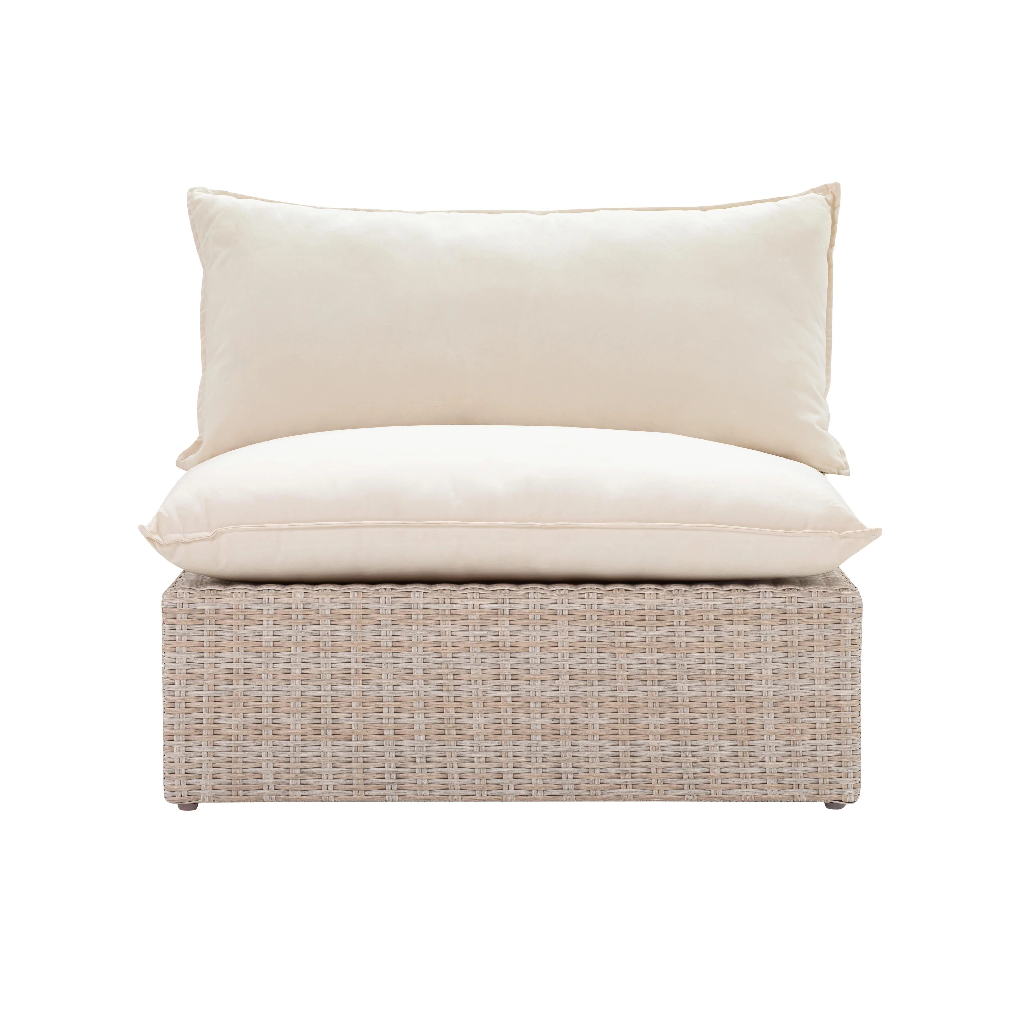Cali Natural Wicker Outdoor Armless Chair - Image 2
