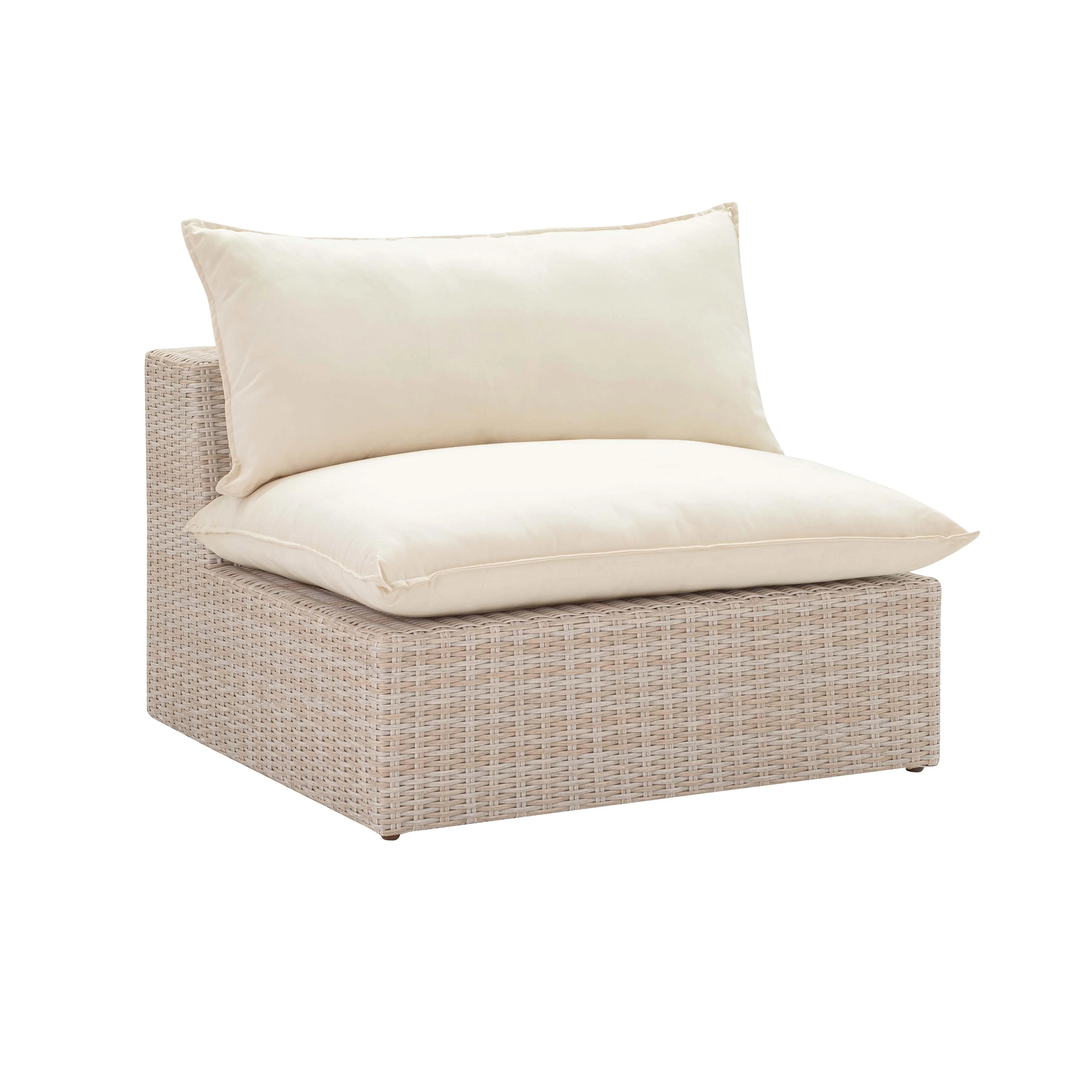 Cali Natural Wicker Outdoor Armless Chair - Image 7