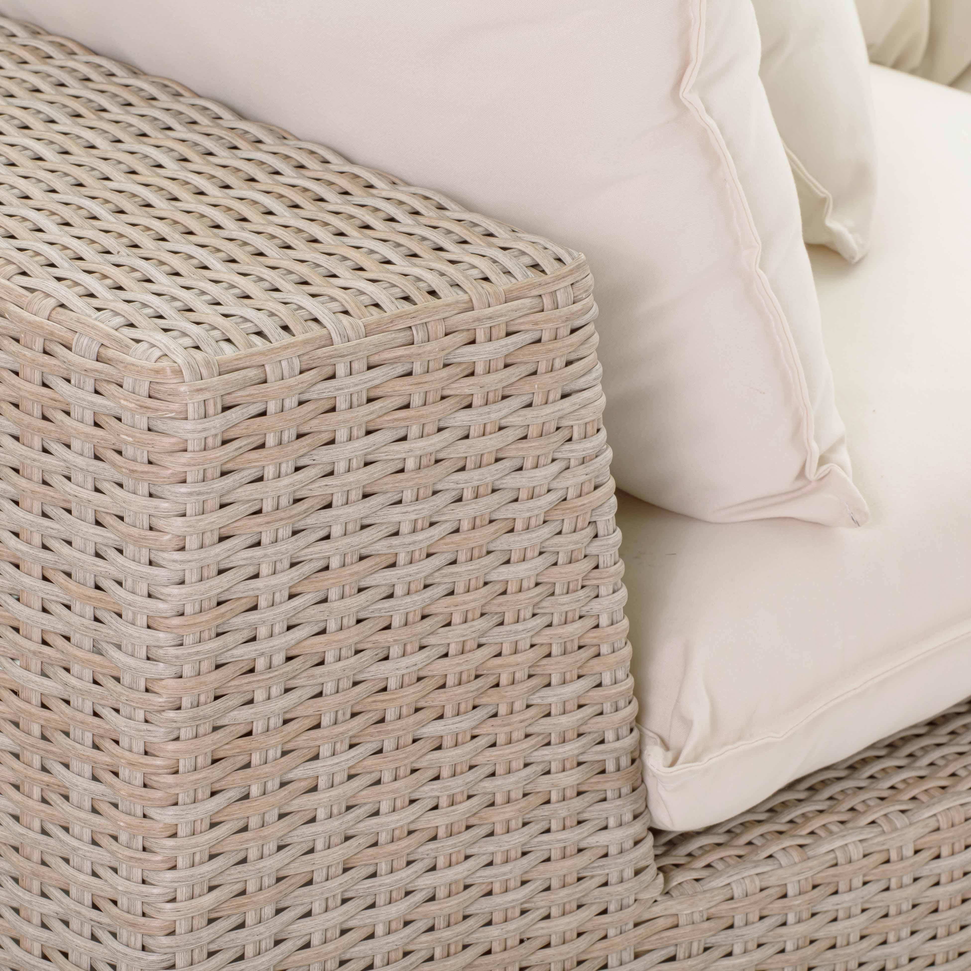 Cali Natural Wicker Outdoor Modular Loveseat - Image 6