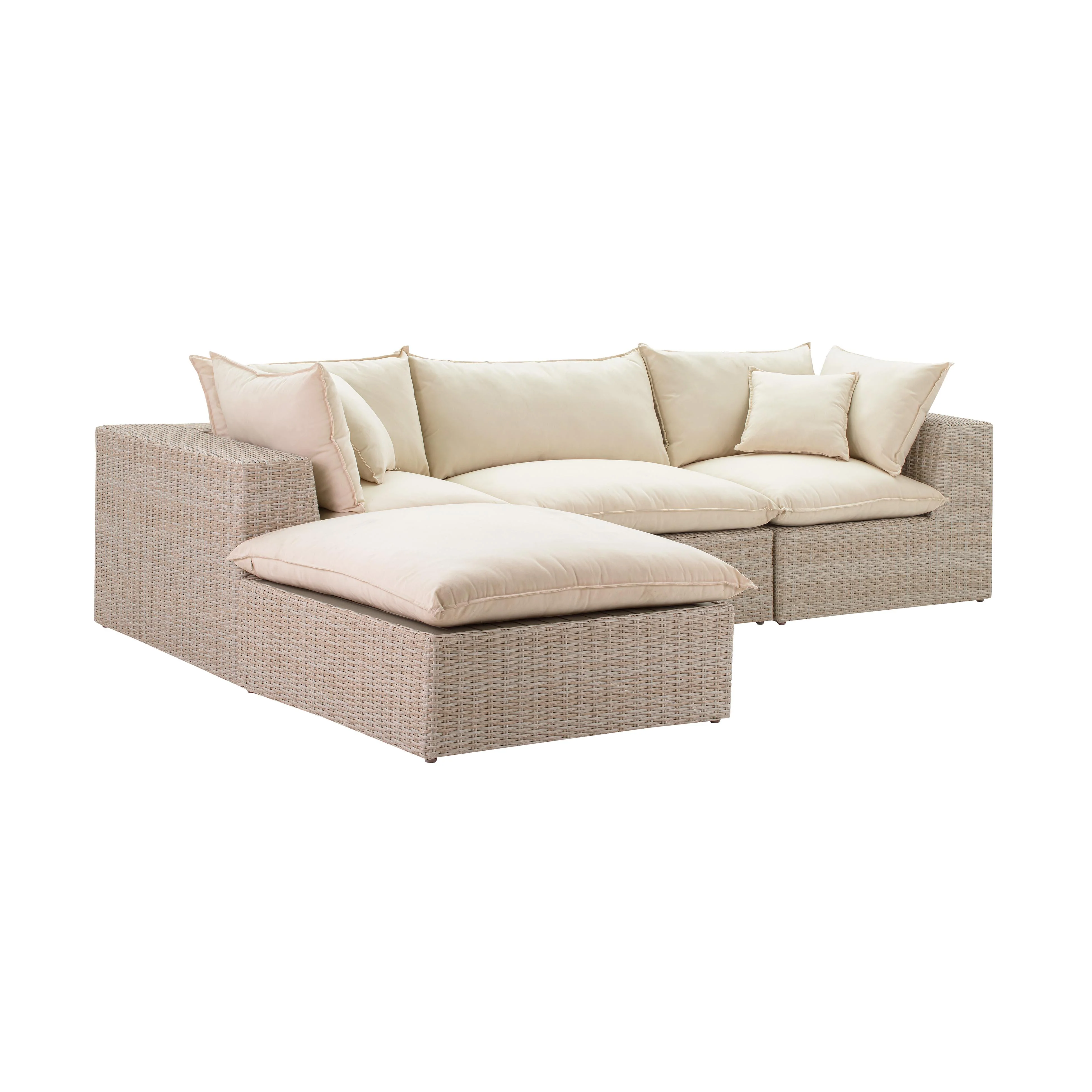Cali Natural Wicker Outdoor Modular Sectional - Image 9