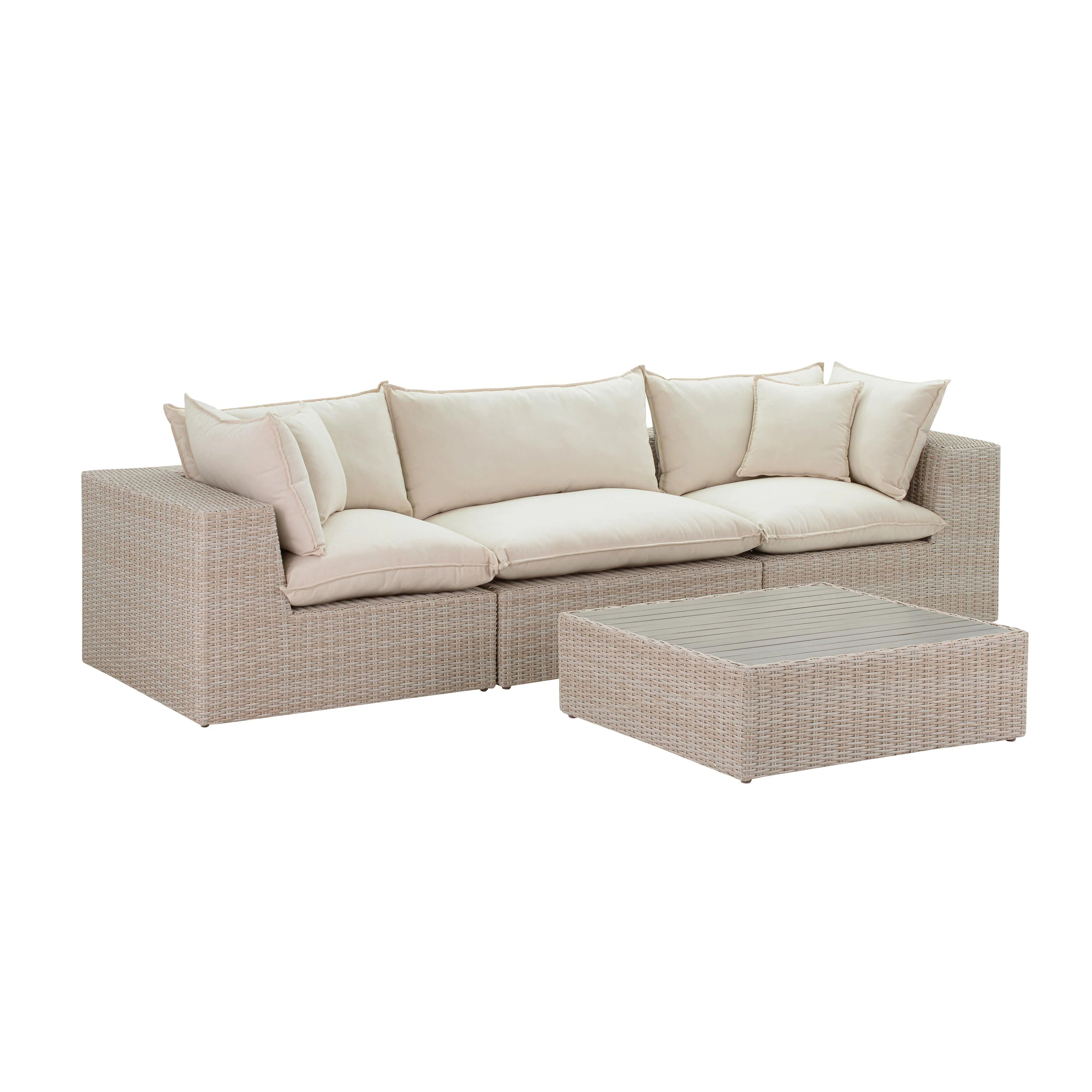 Cali Natural Wicker Outdoor Modular Sofa - Image 3