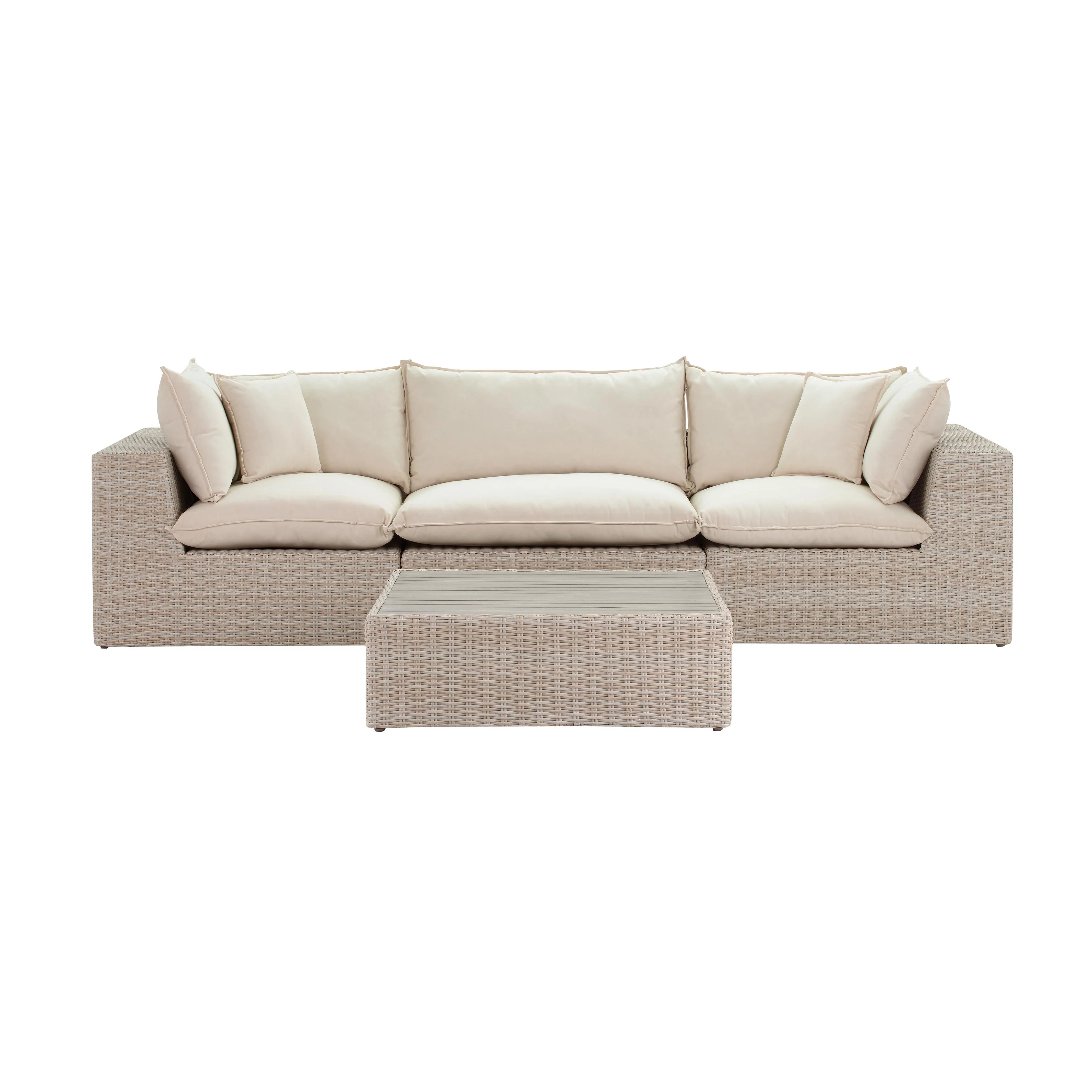 Cali Natural Wicker Outdoor Modular Sofa - Image 4