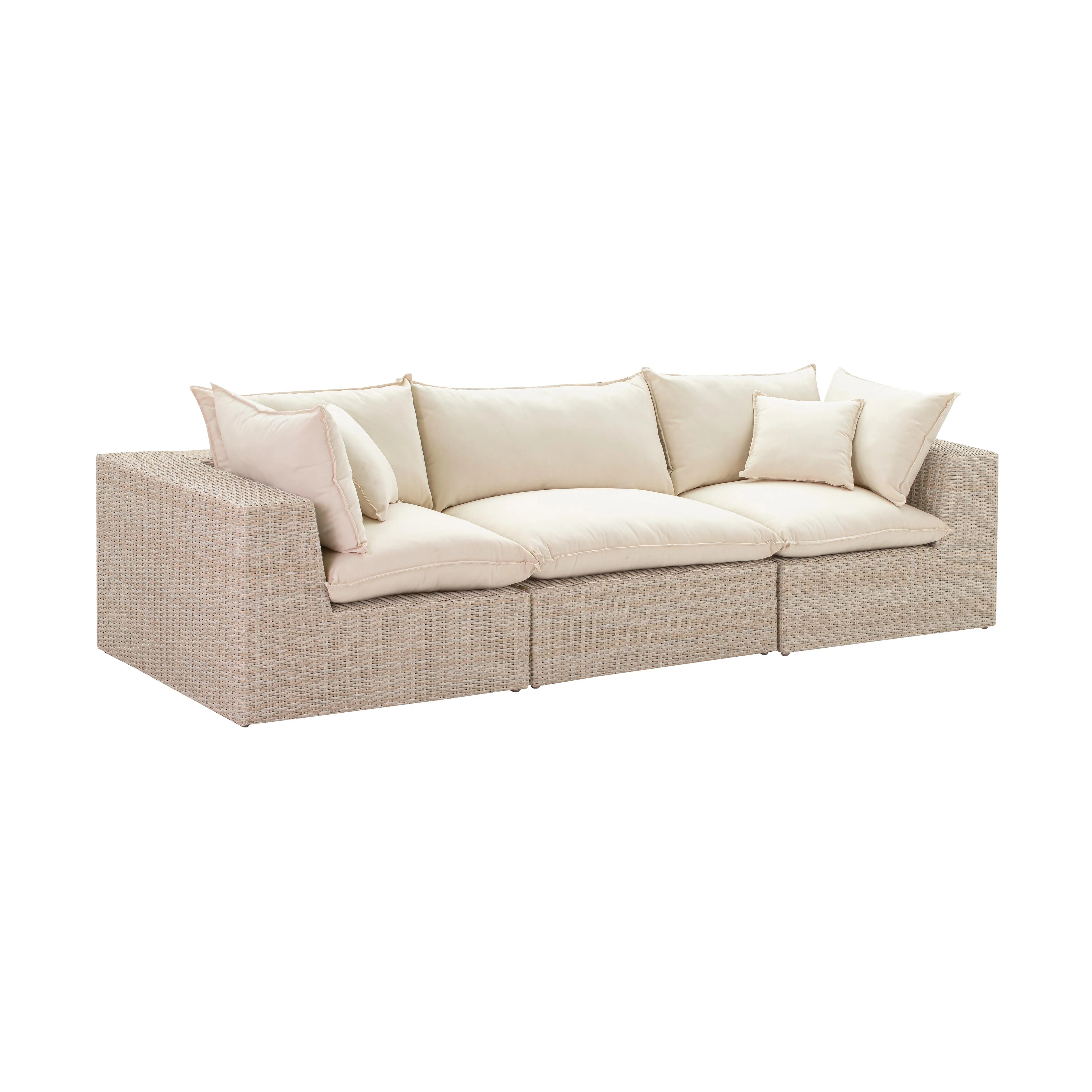 Cali Natural Wicker Outdoor Modular Sofa - Image 9