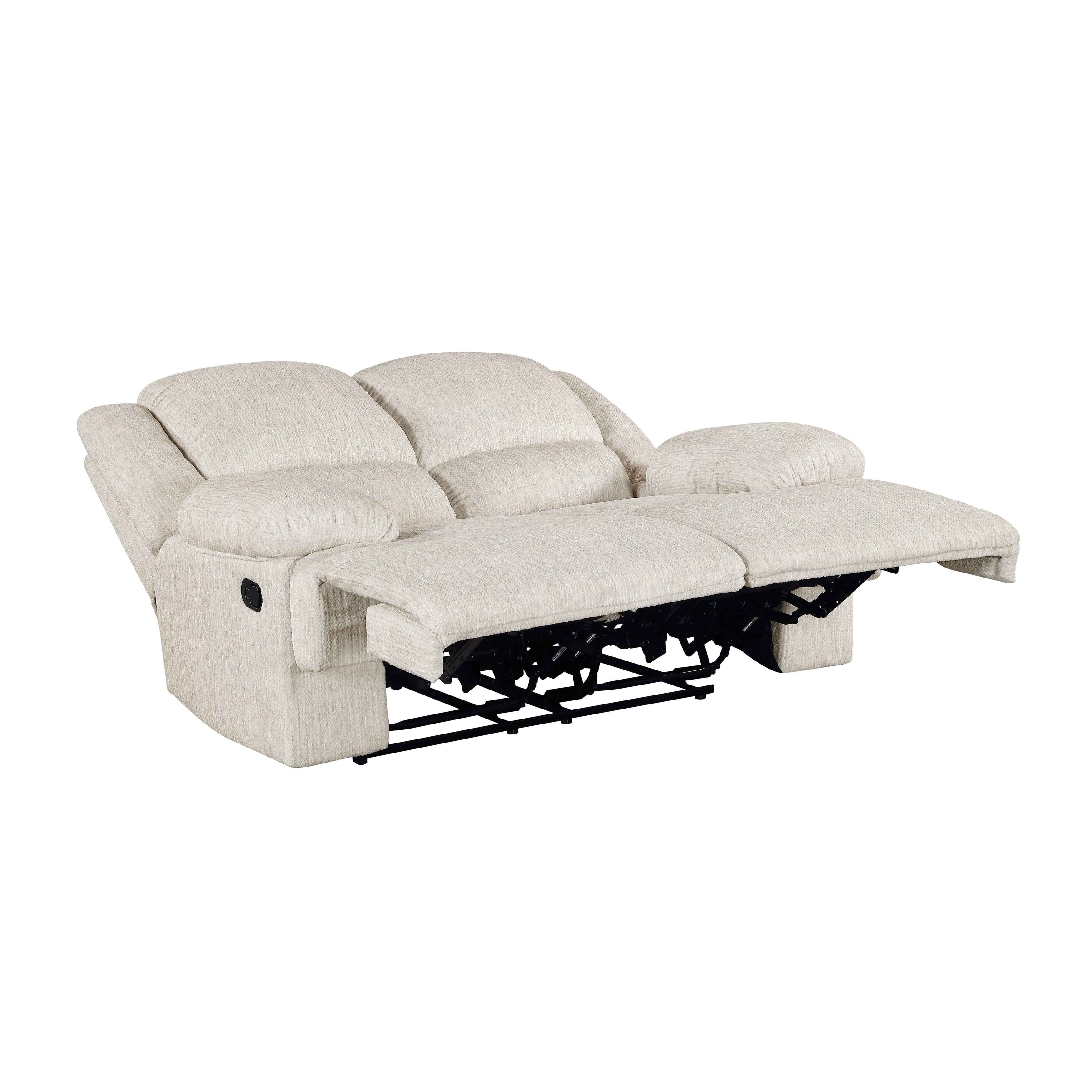 Caliber Beige Double Reclining Loveseat - Image 4