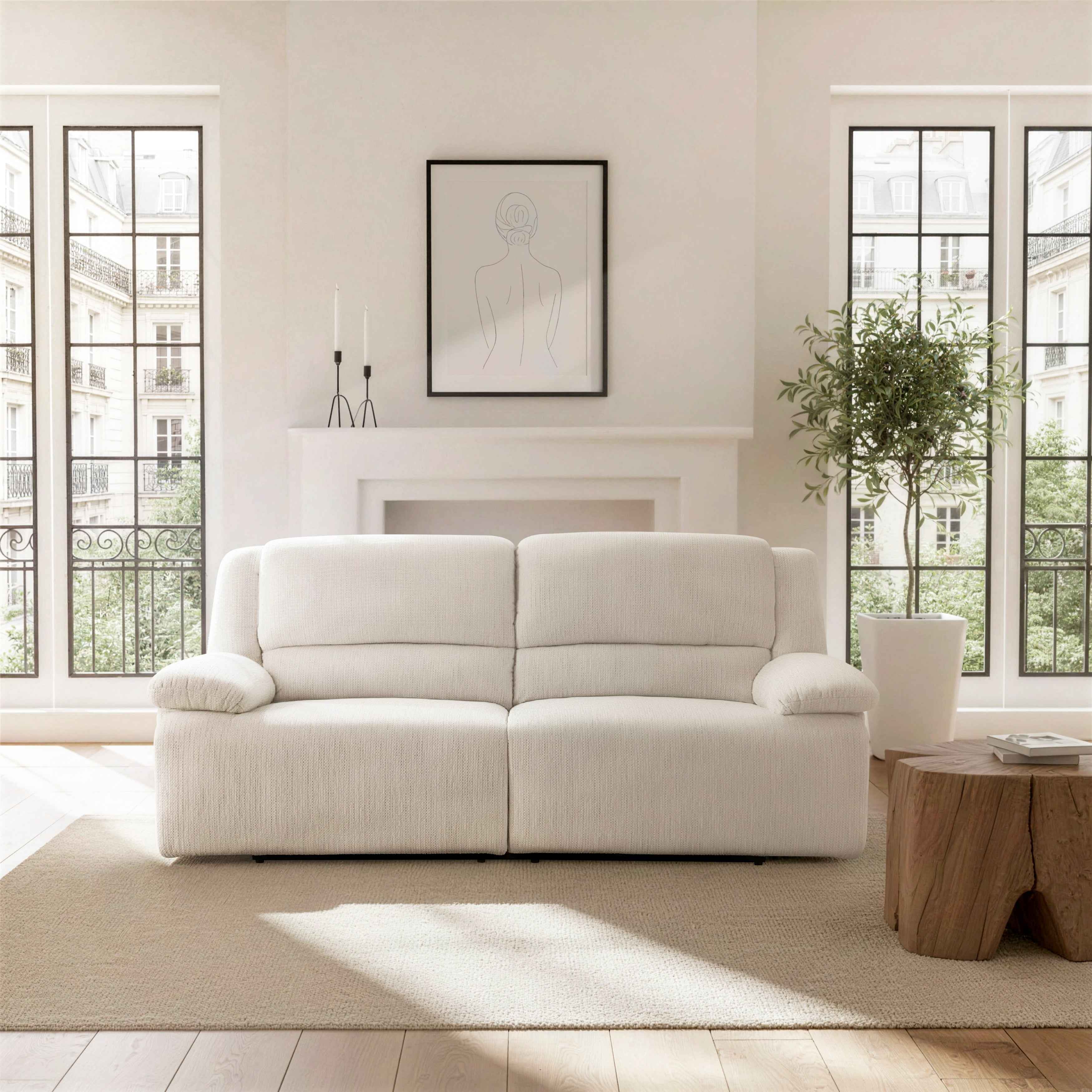 Caliber Beige Power Double Reclining Sofa - Image 11