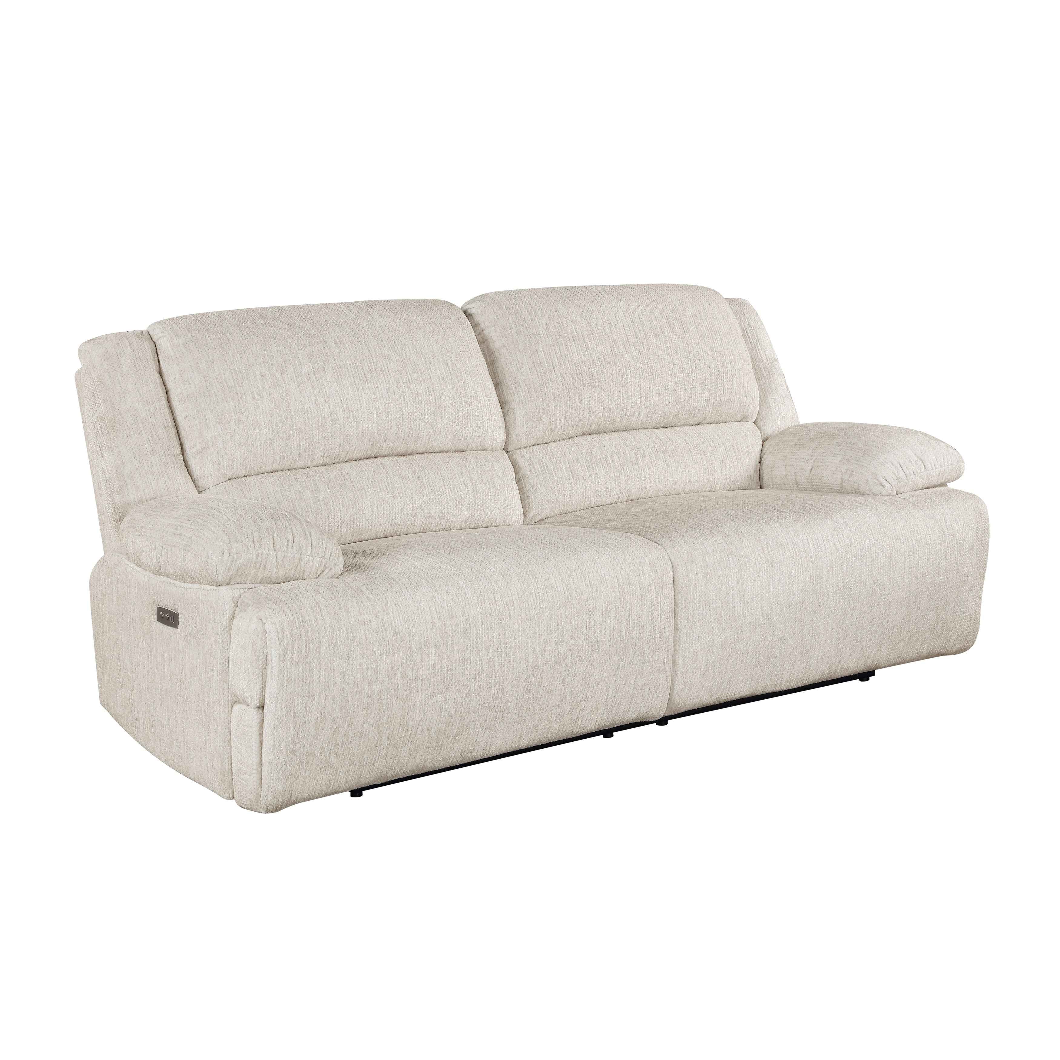 Caliber Beige Power Double Reclining Sofa - Image 2