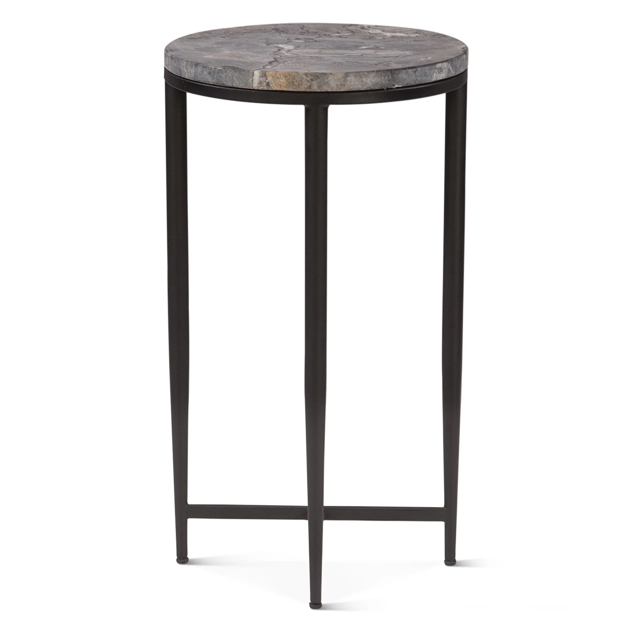 Calico 14" Side Table in Gray Septarian with Iron Base - Image 2