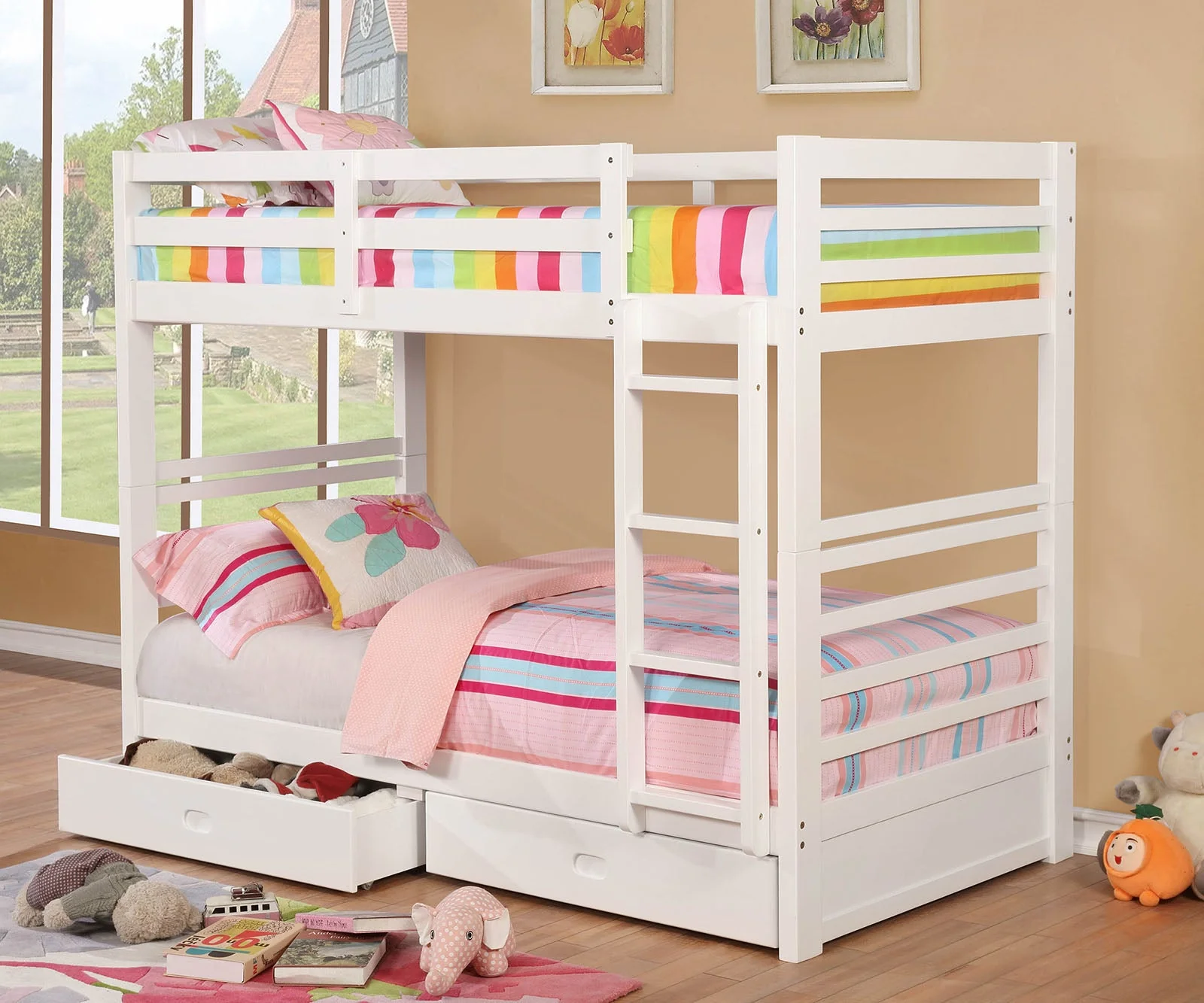 California White Twin/Twin Bunk Bed