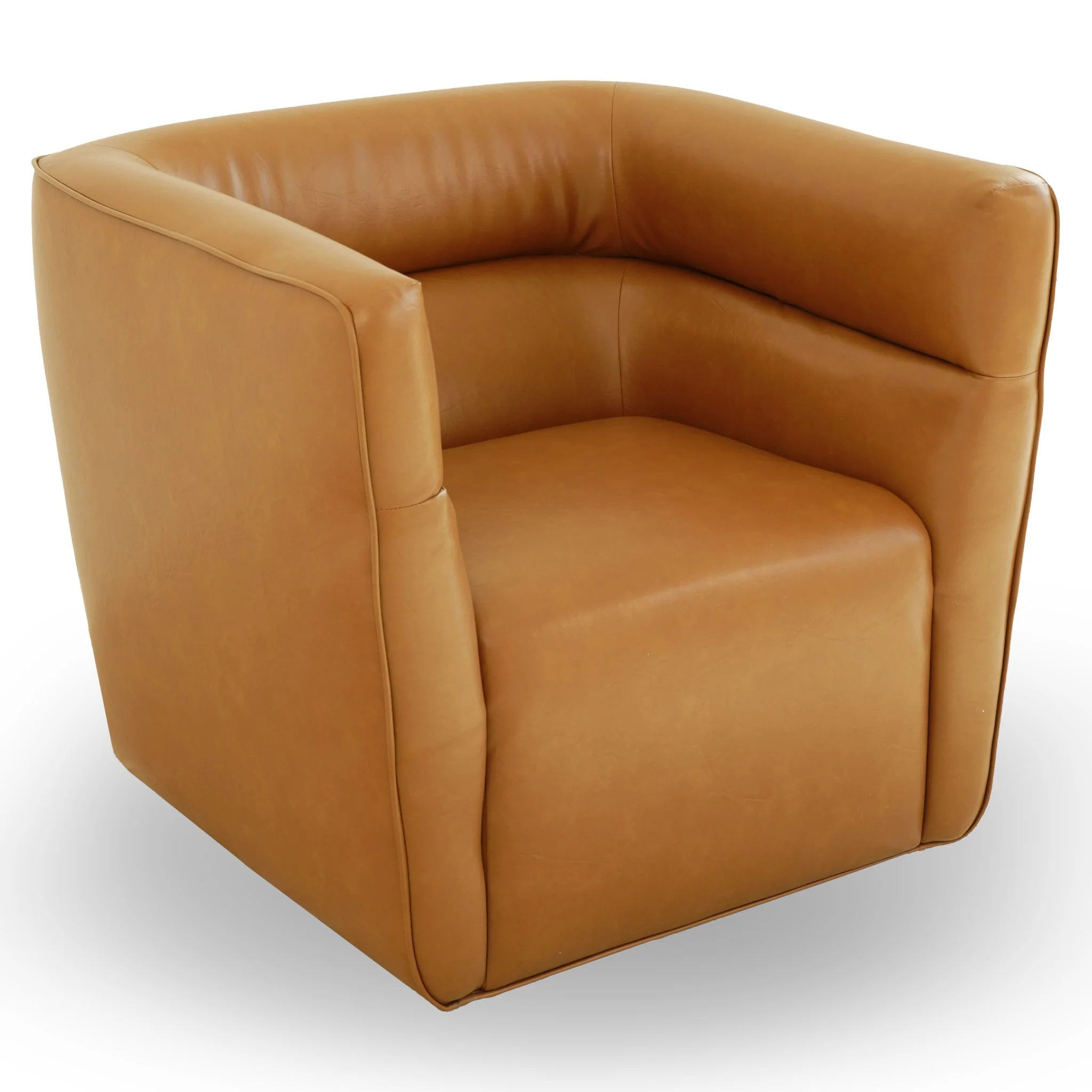 Callan Swivel Chair - Vegan Tan Leather - Image 4