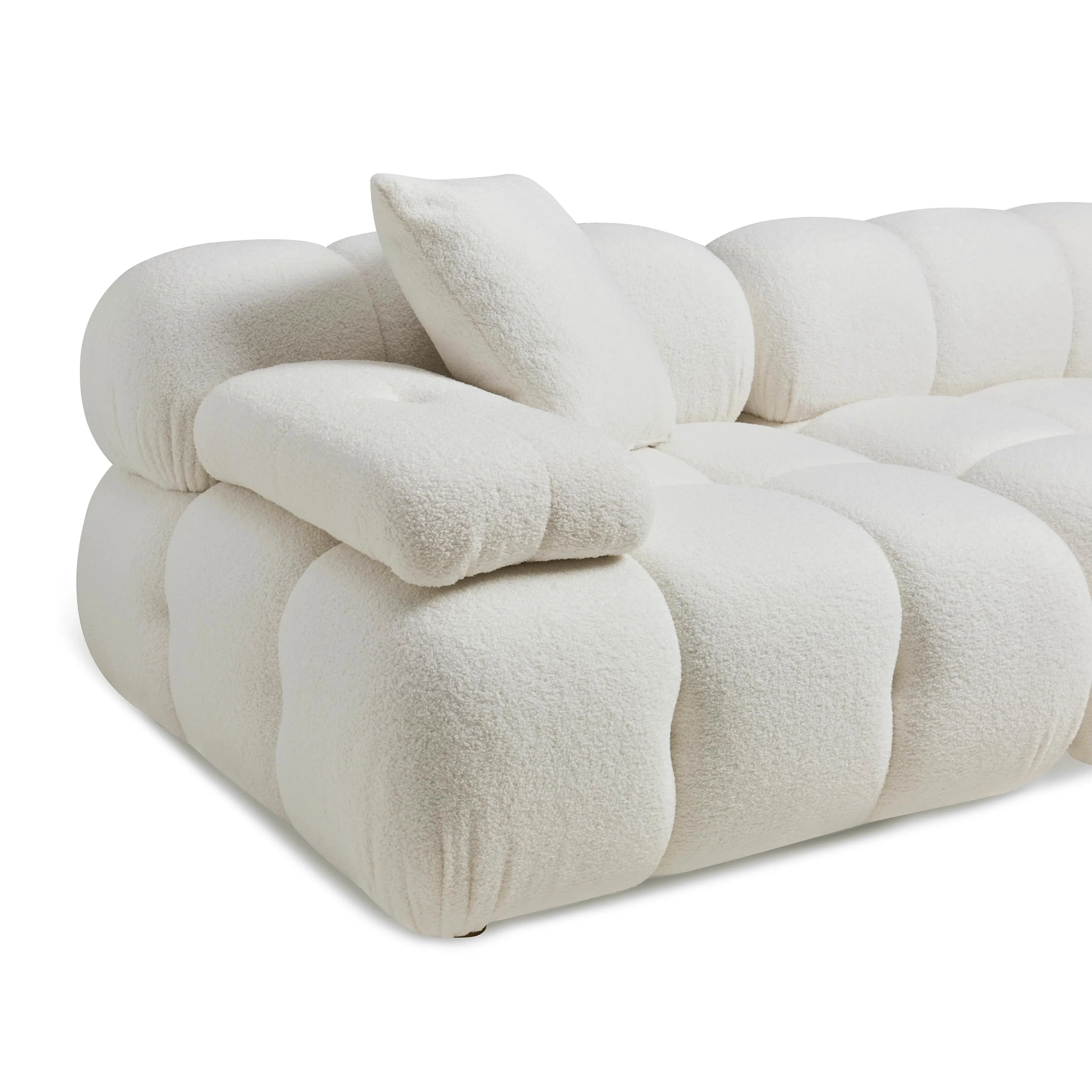 Calliope Cream Vegan Shearling 4-piece Modular Sectional - Image 6