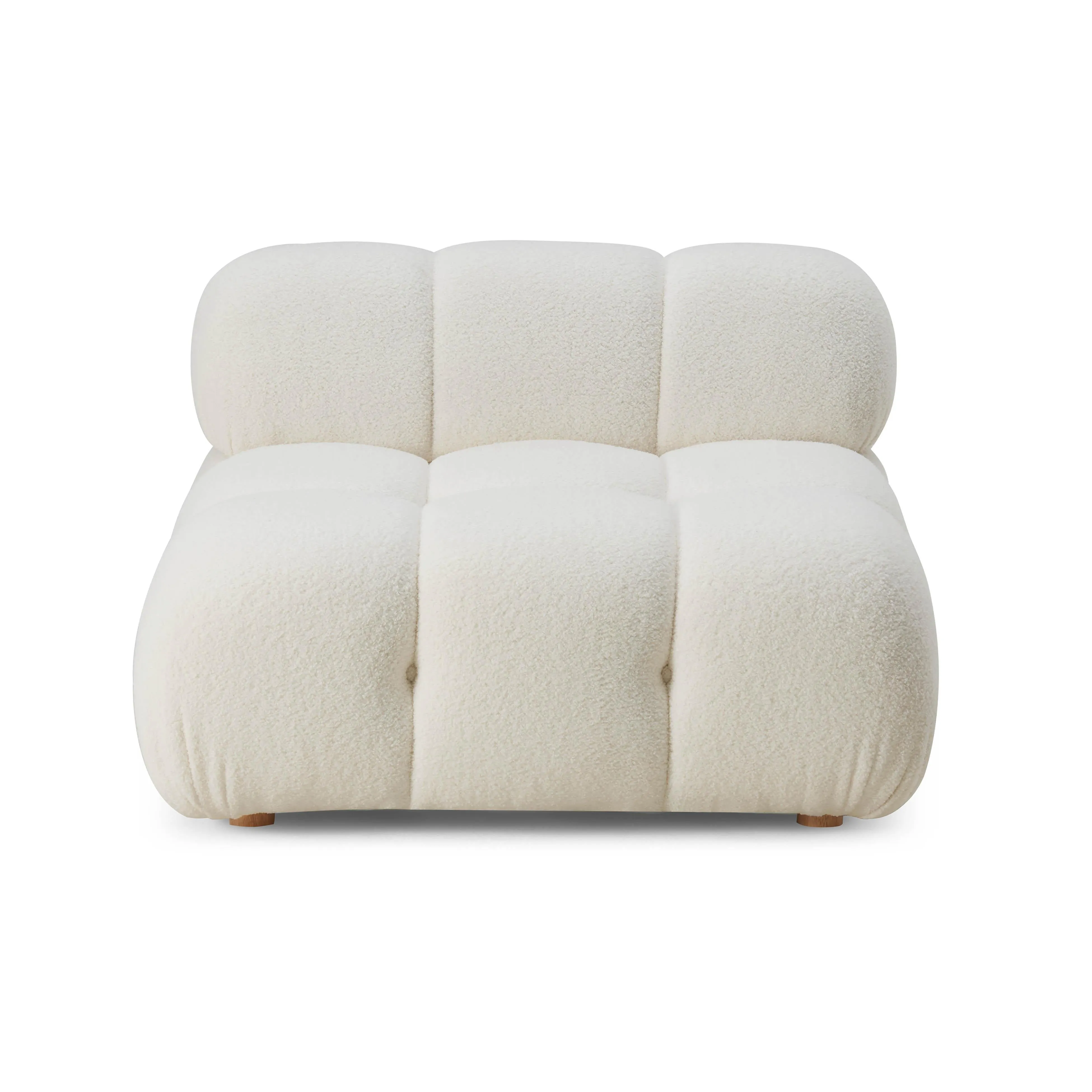 Calliope Cream Vegan Shearling Modular Armless Chair - Image 3