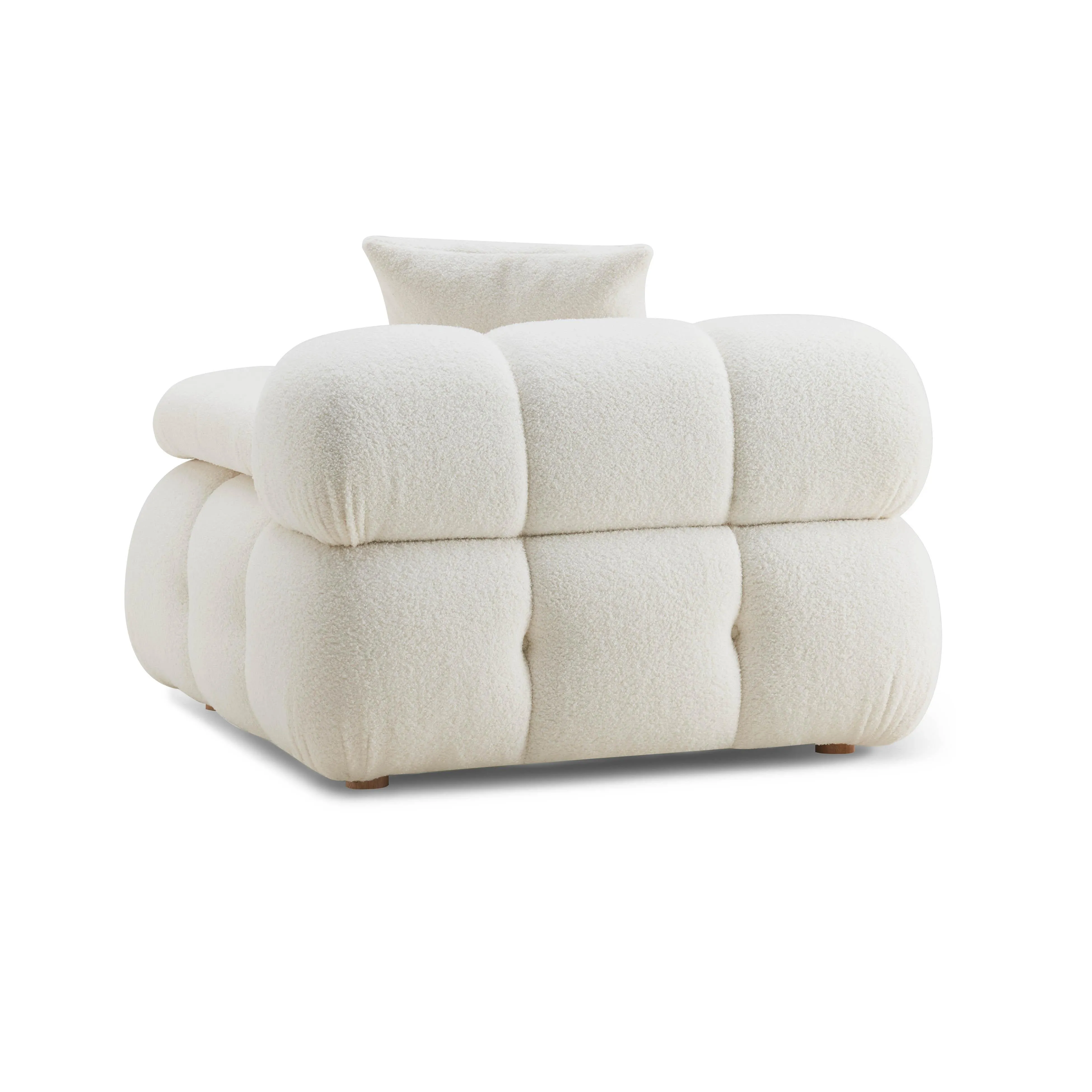 Calliope Cream Vegan Shearling Modular Armless Chair - Image 4