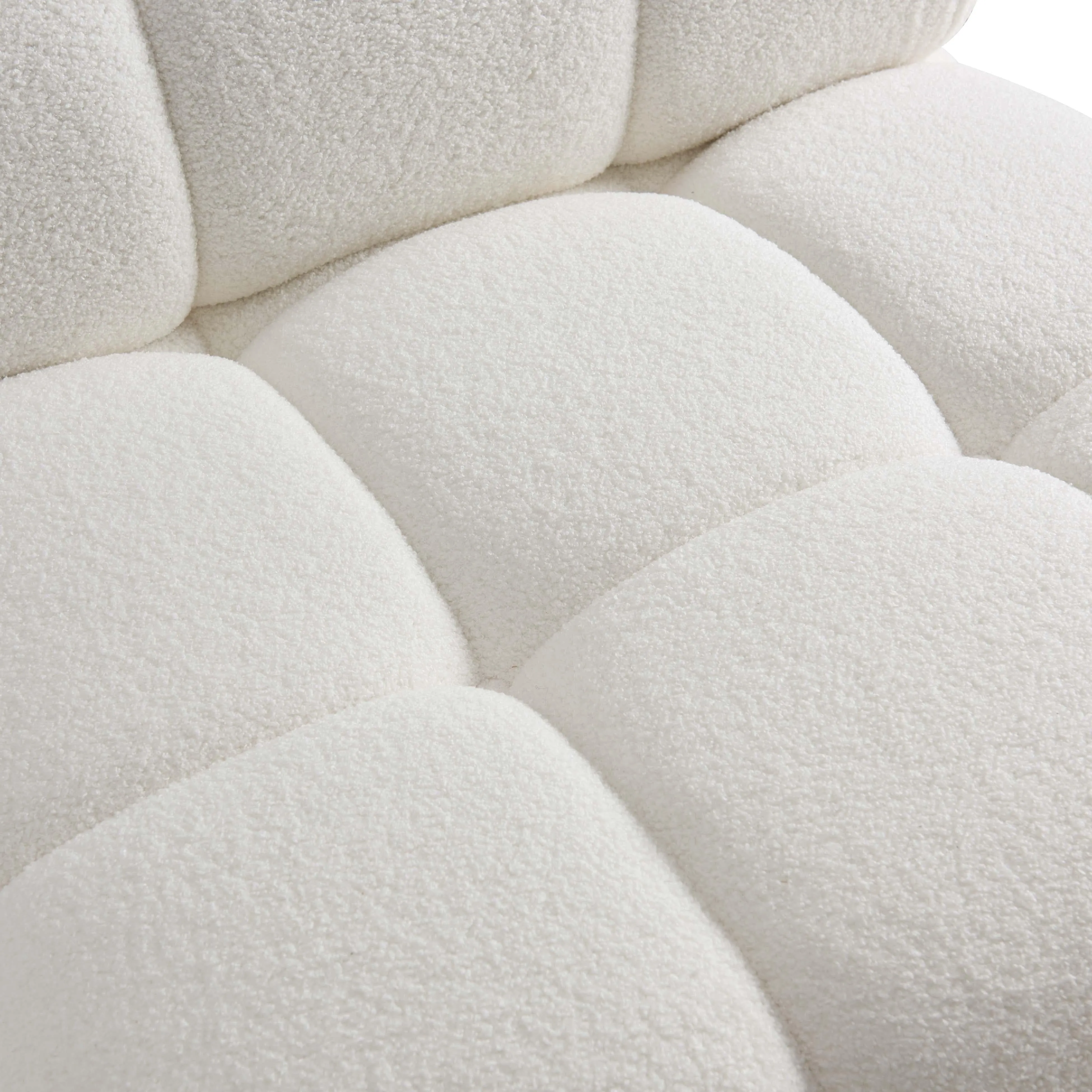 Calliope Cream Vegan Shearling Modular Armless Chair - Image 5