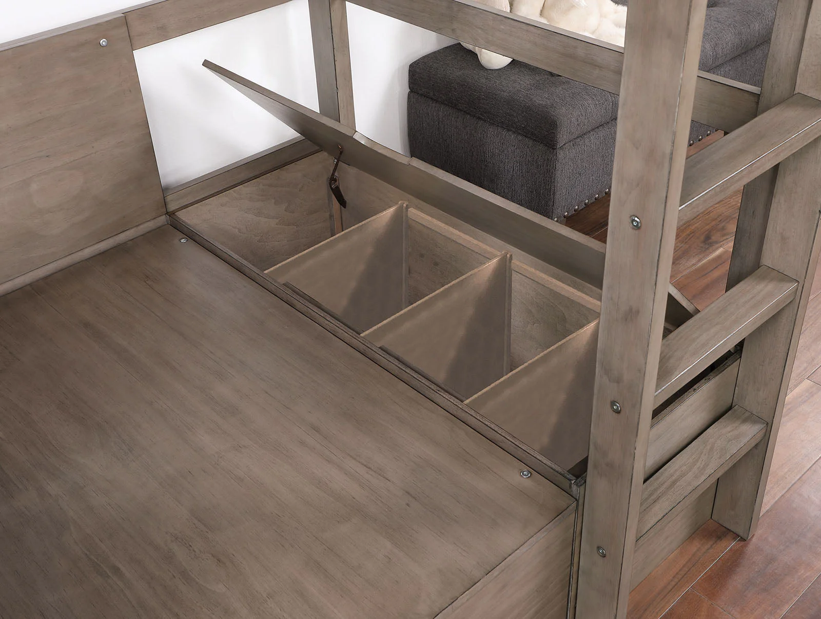 Callistus Warm Gray Twin/Workstation Loft Bed - Image 2