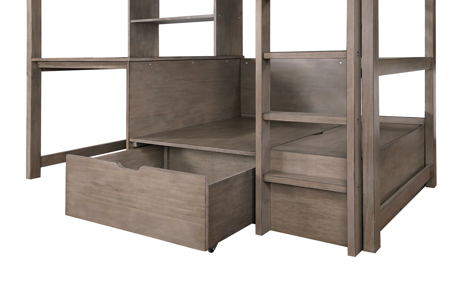 Callistus Warm Gray Twin/Workstation Loft Bed - Image 3