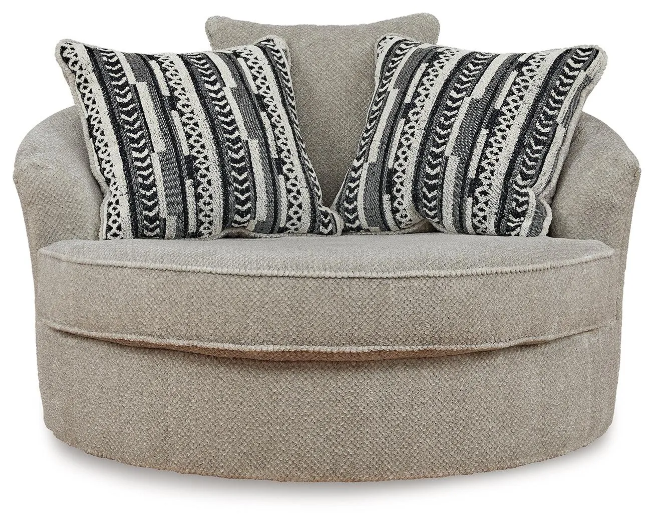 Calnita Sisal Oversized Swivel Accent Chair - Image 3