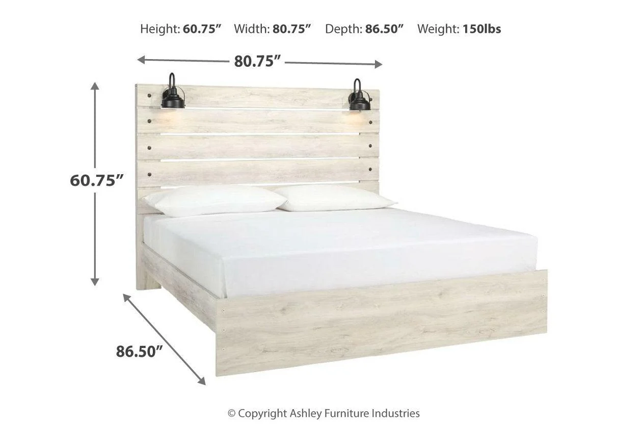 Cambeck Whitewash King Panel Bed - Image 3