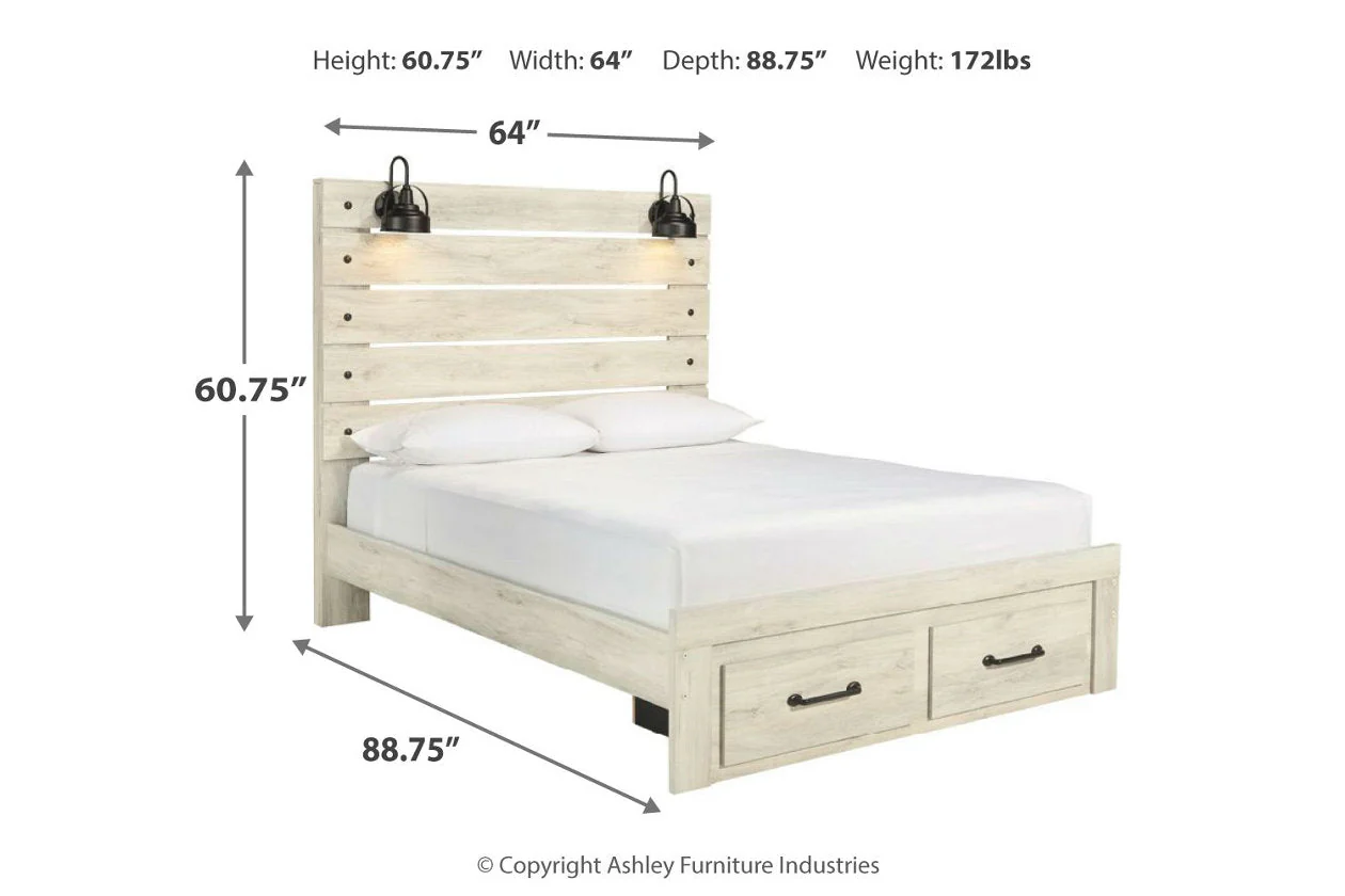 Cambeck Whitewash Queen Storage Panel Bed - Image 4