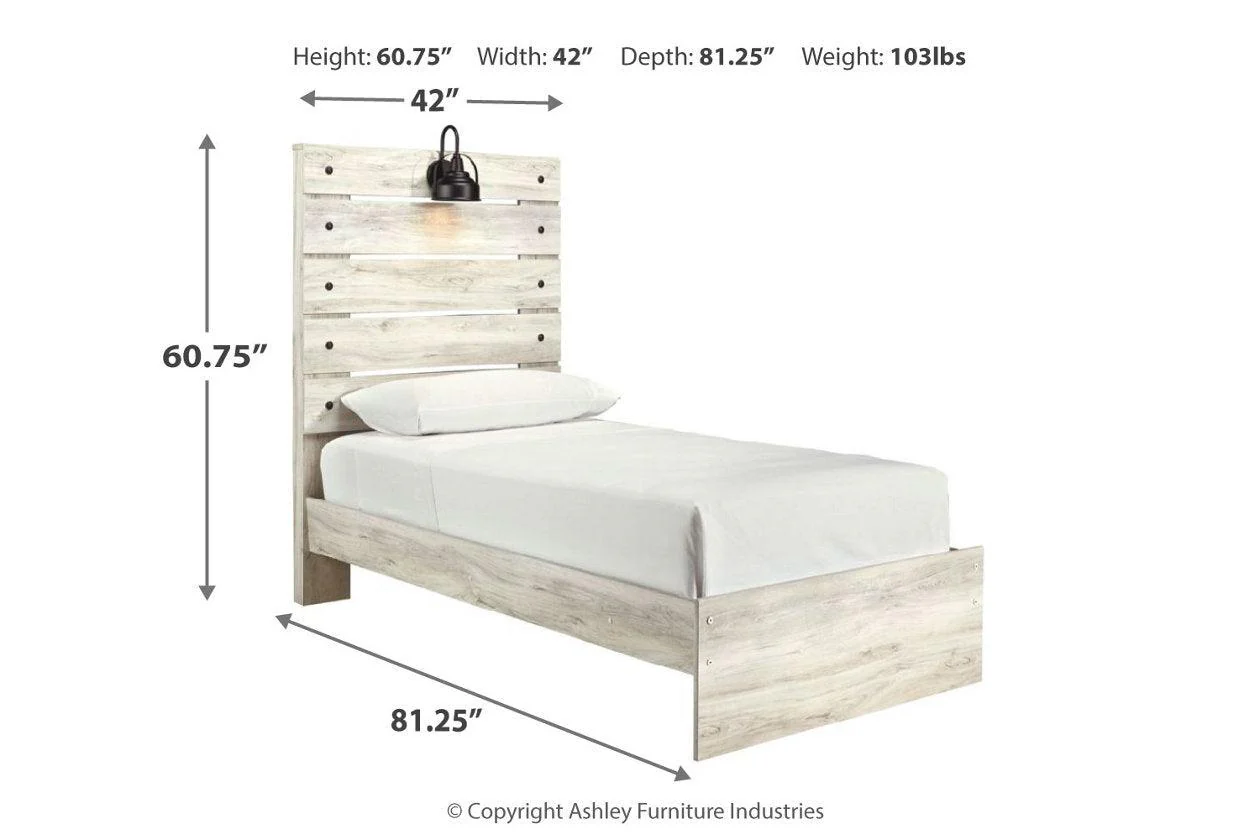 Cambeck Whitewash Twin Panel Bed - Image 3