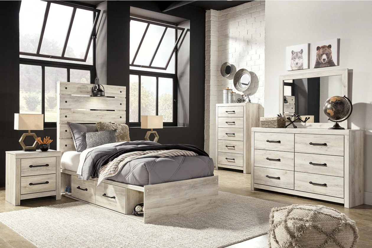 Cambeck Whitewash Twin Storage Platform Bed with 2 Drawers - Image 7