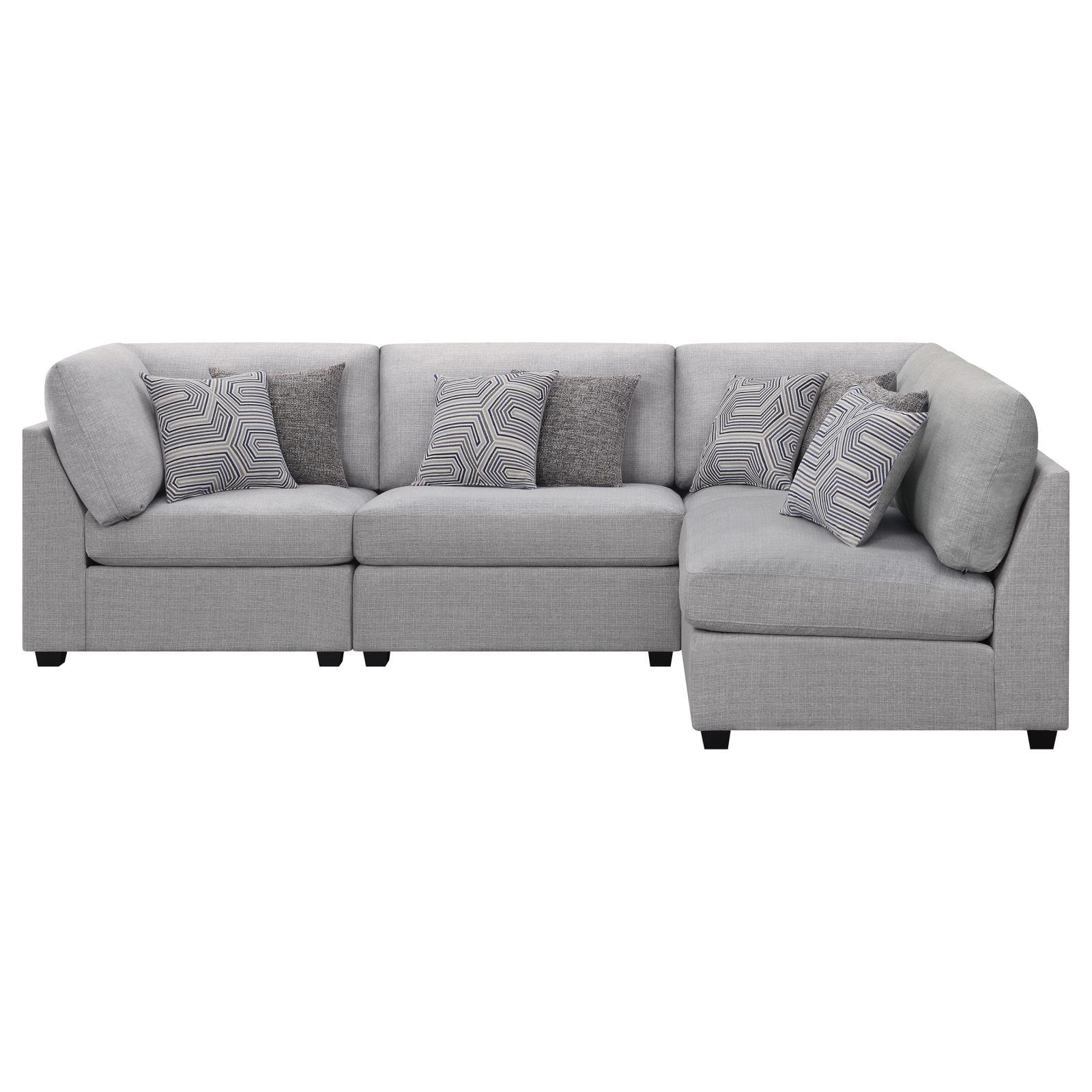 Cambria Grey 4-piece Upholstered Modular Sectional - Image 2
