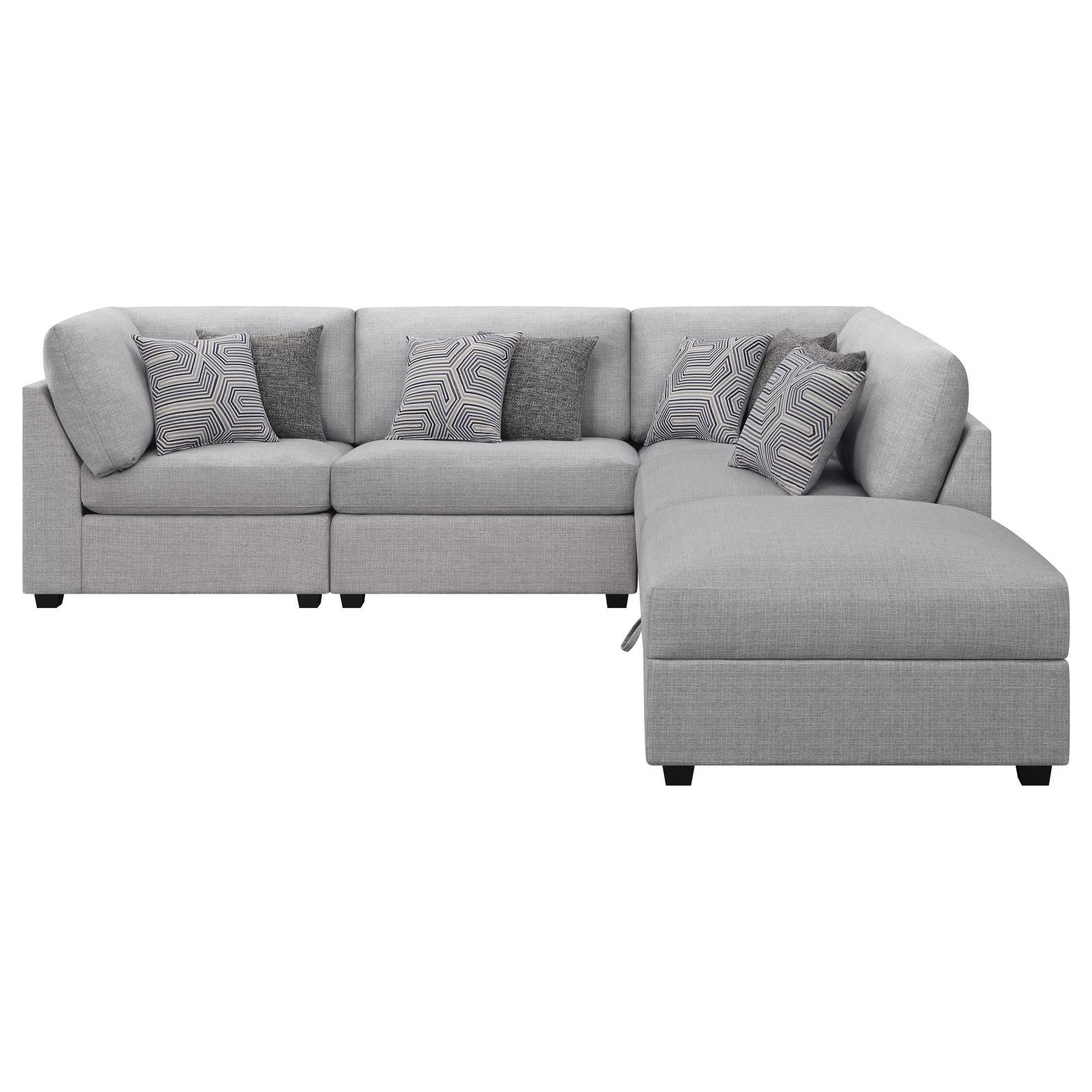 Cambria Grey 5-piece Upholstered Modular Sectional - Image 2