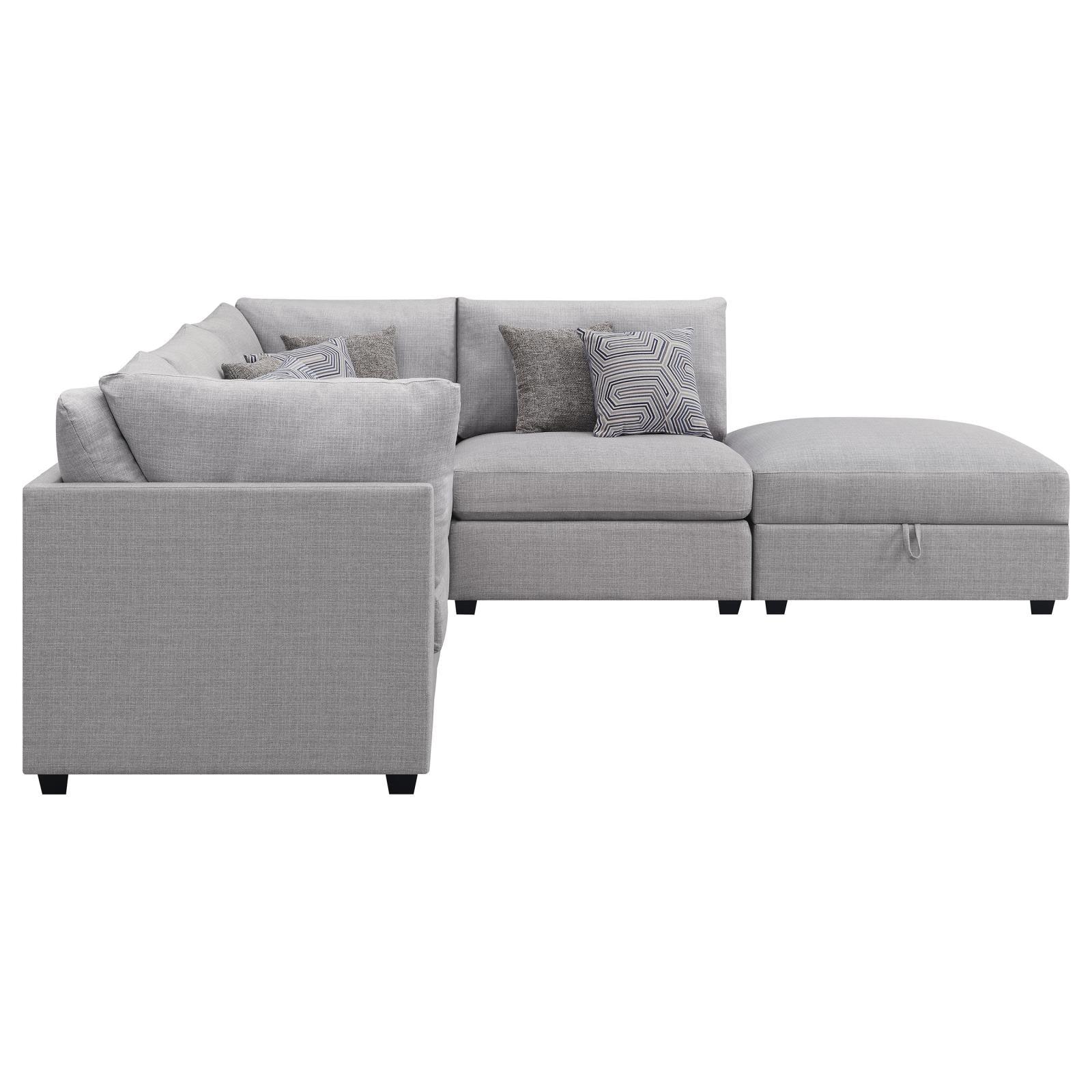 Cambria Grey 5-piece Upholstered Modular Sectional - Image 4